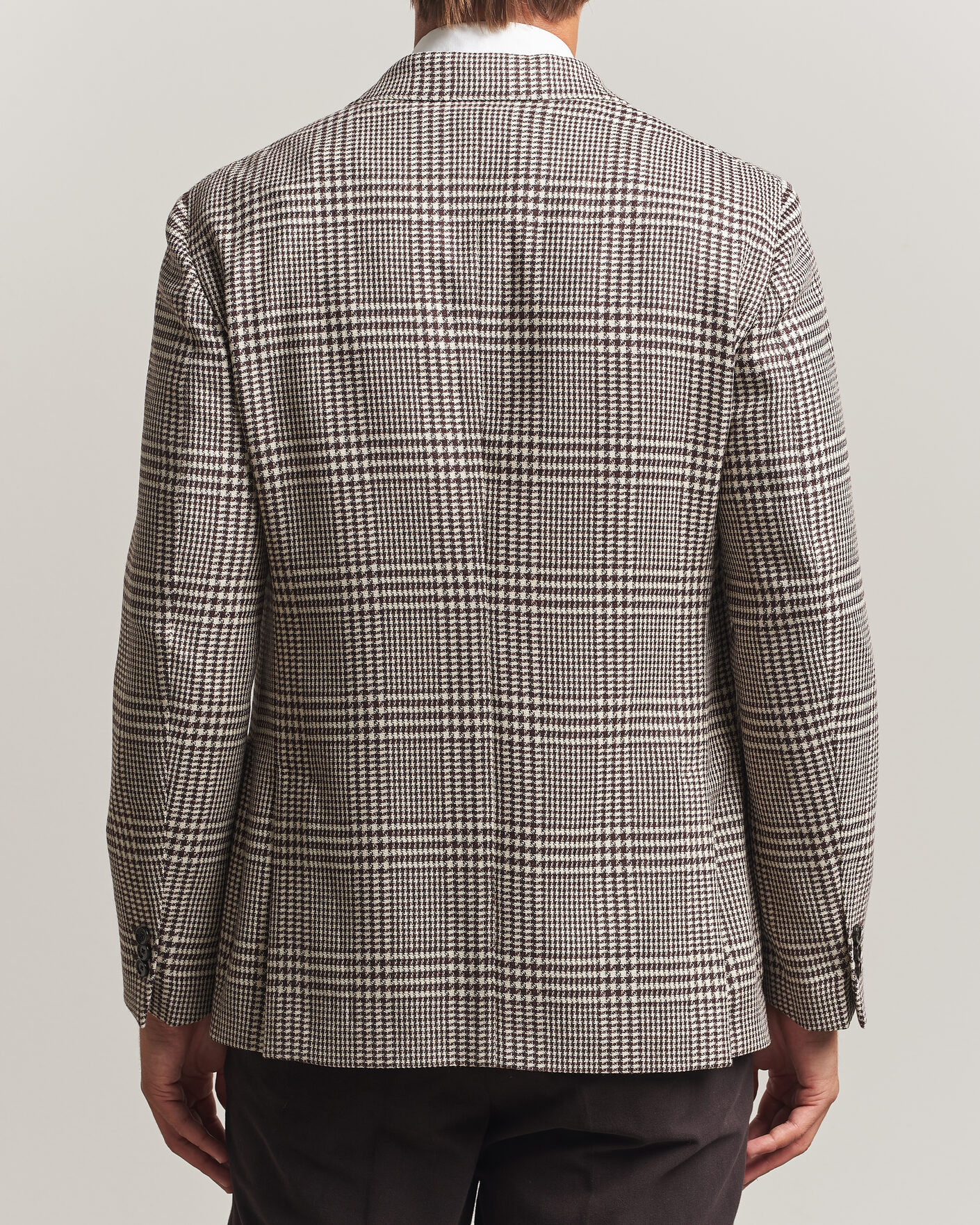 Herre | Dressjakker | Lardini | Wool/Cashmere Checked Blazer Brown