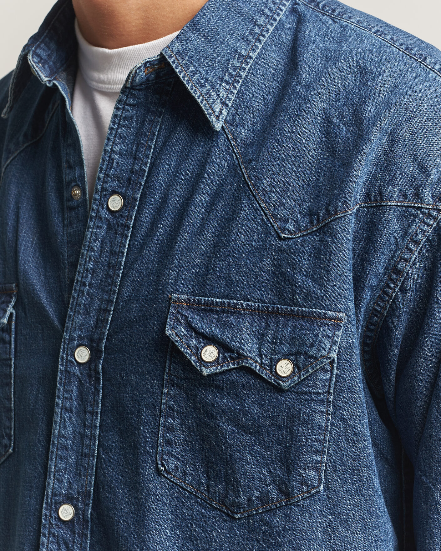 Herre | Skjorter | orSlow | Denim Western Shirt Vintage Indigo