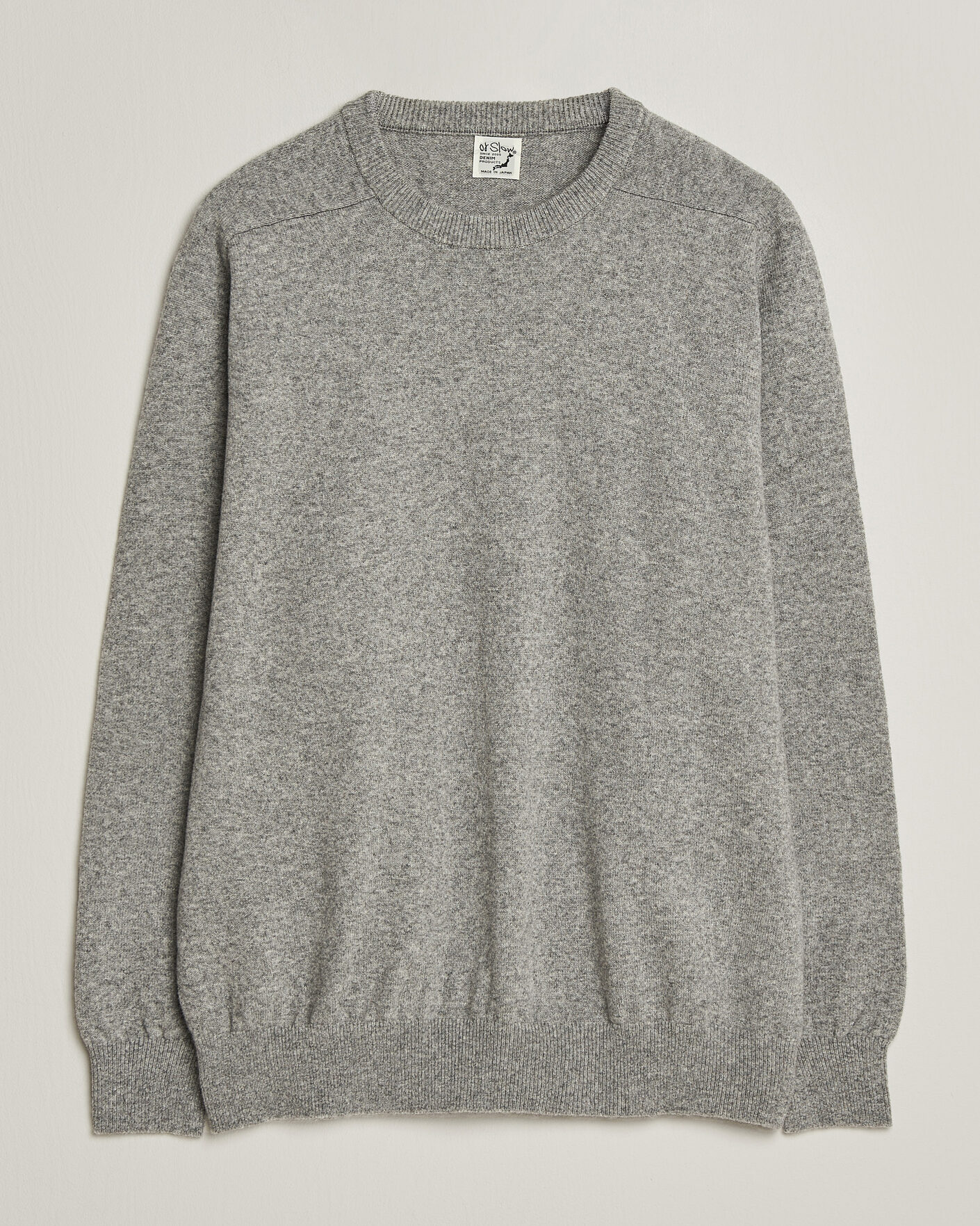 Herre | Gensere | orSlow | Simple Crew Neck Sweater Light Grey