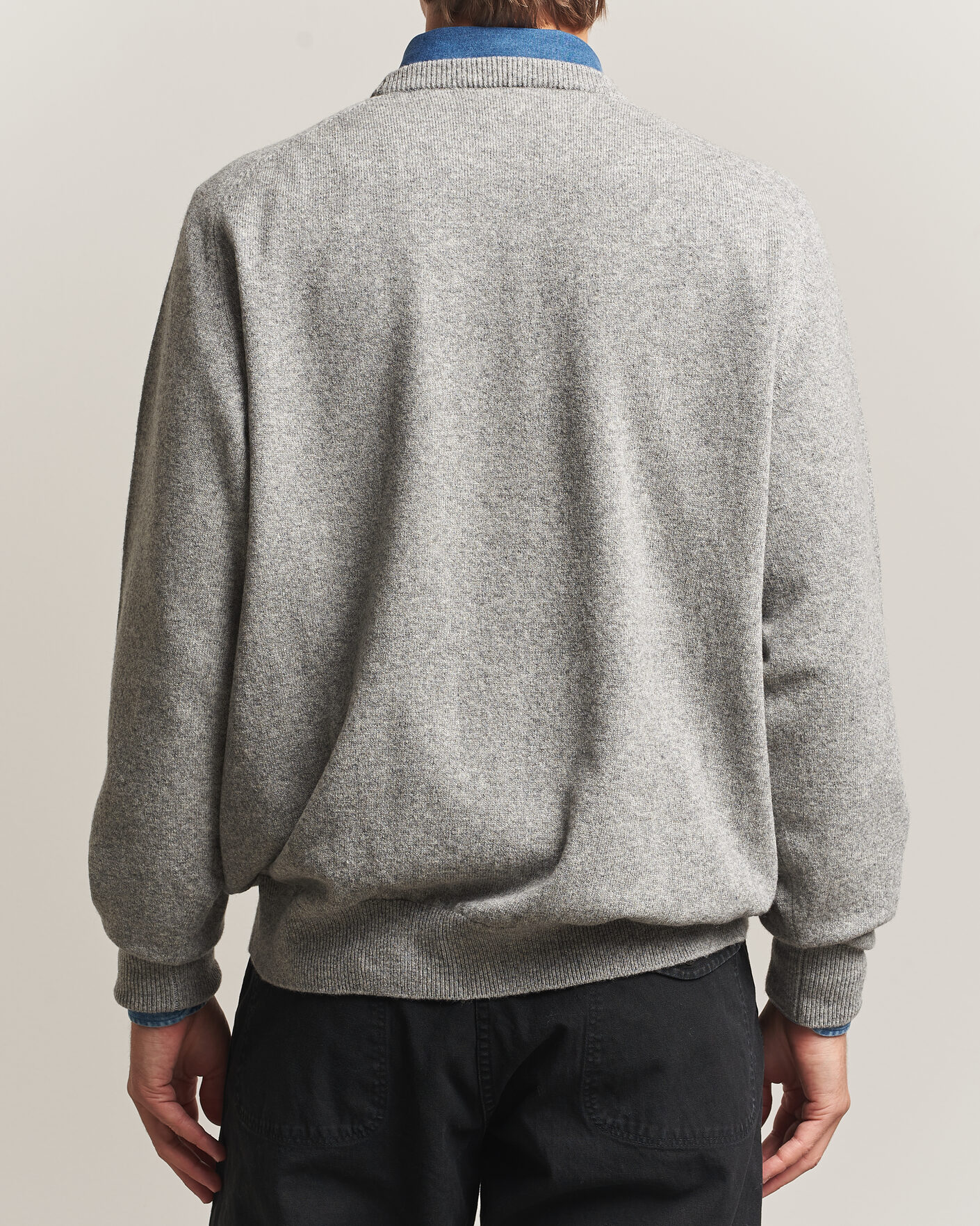 Herre | Gensere | orSlow | Simple Crew Neck Sweater Light Grey