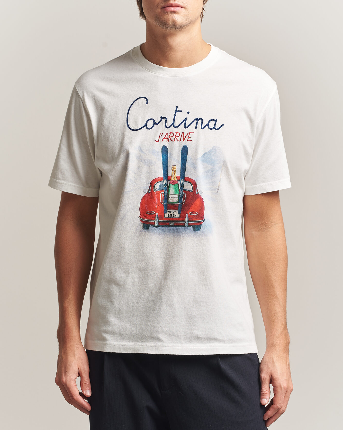 Herre | T-Shirts | MC2 Saint Barth | Printed Cotton T-Shirt Cortina