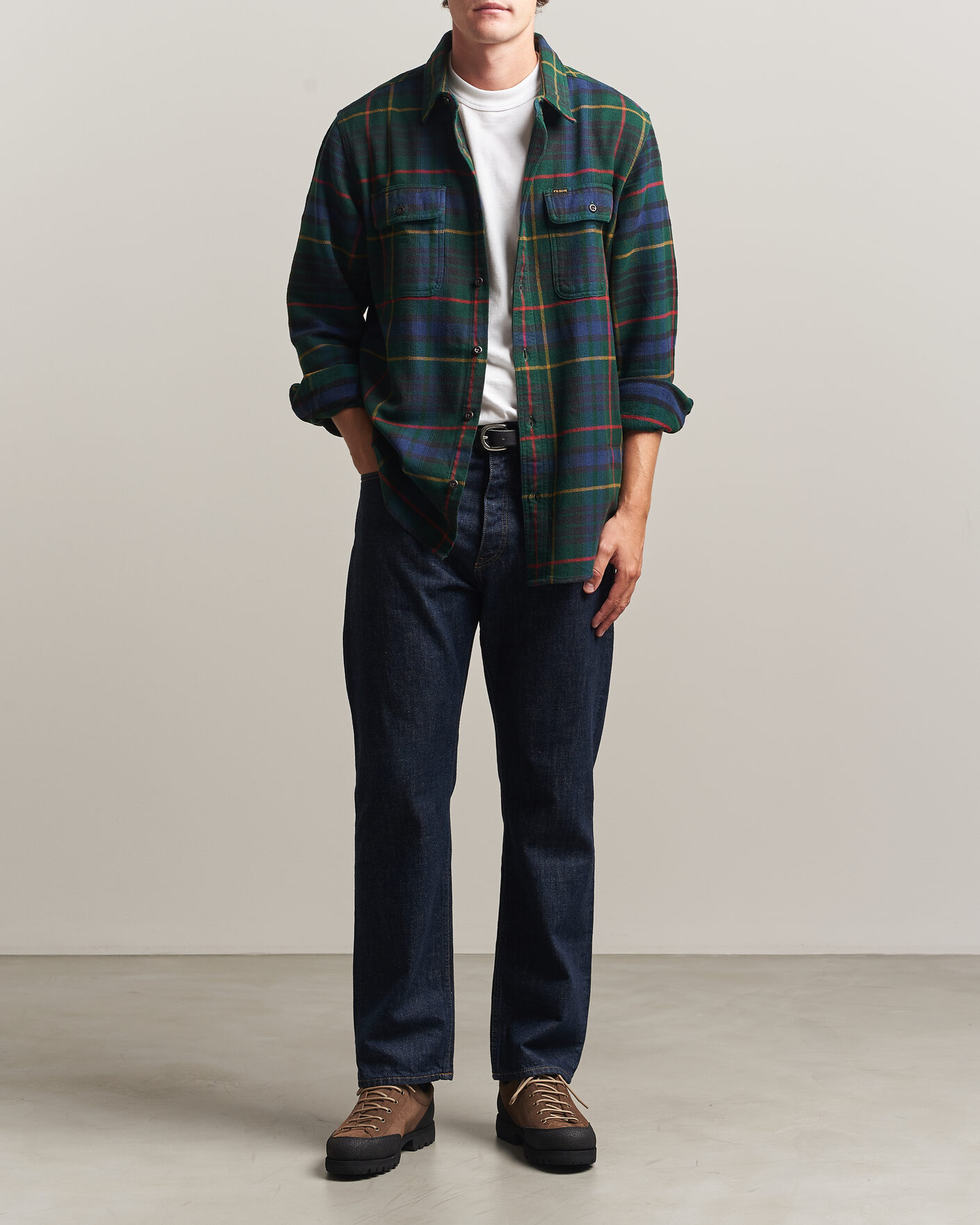 Herre | Skjorter | Filson | Vintage Flannel Work Shirt Green/Navy