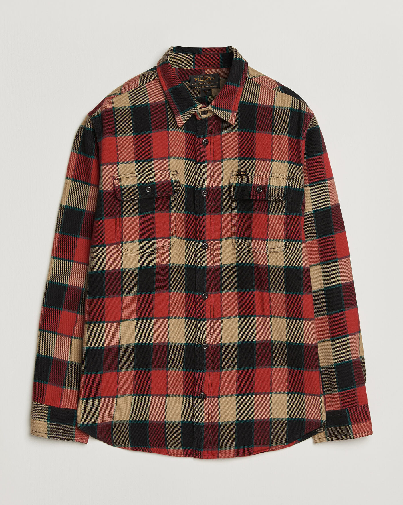 Herre | Skjorter | Filson | Vintage Flannel Work Shirt Red/Cream