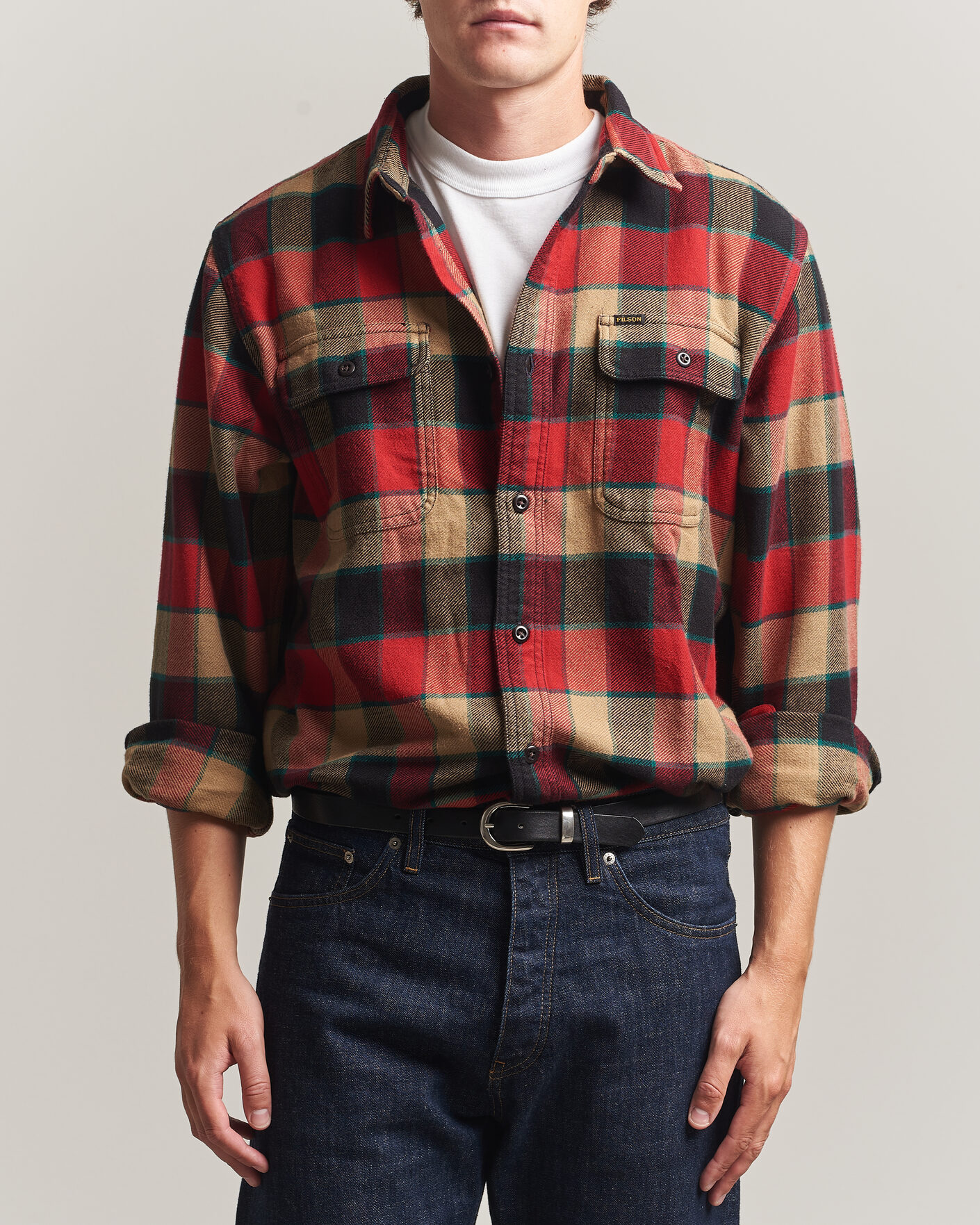 Herre | Skjorter | Filson | Vintage Flannel Work Shirt Red/Cream