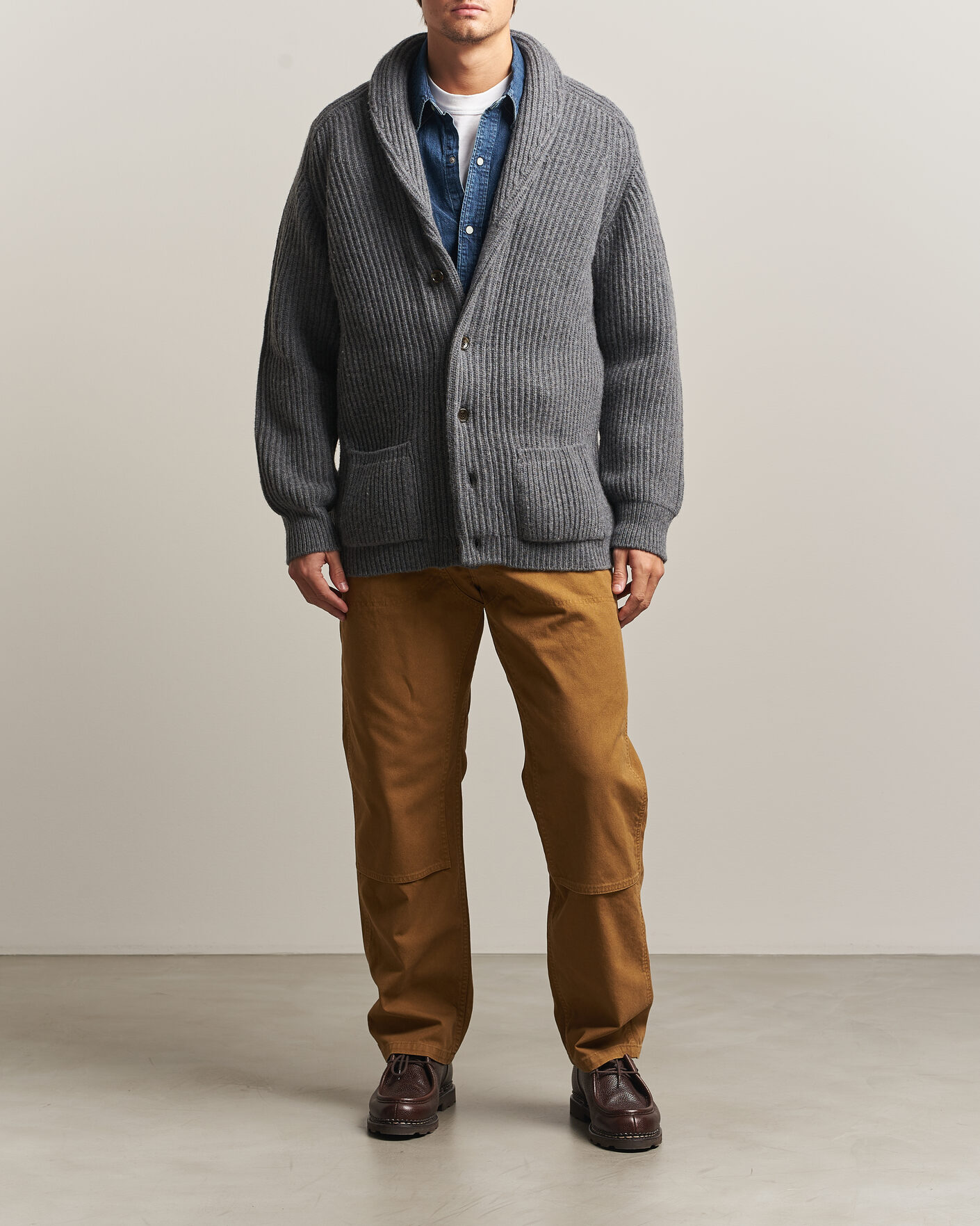 Herre | Gensere | Filson | Bristol Cardigan Sweater Medium Grey Melange