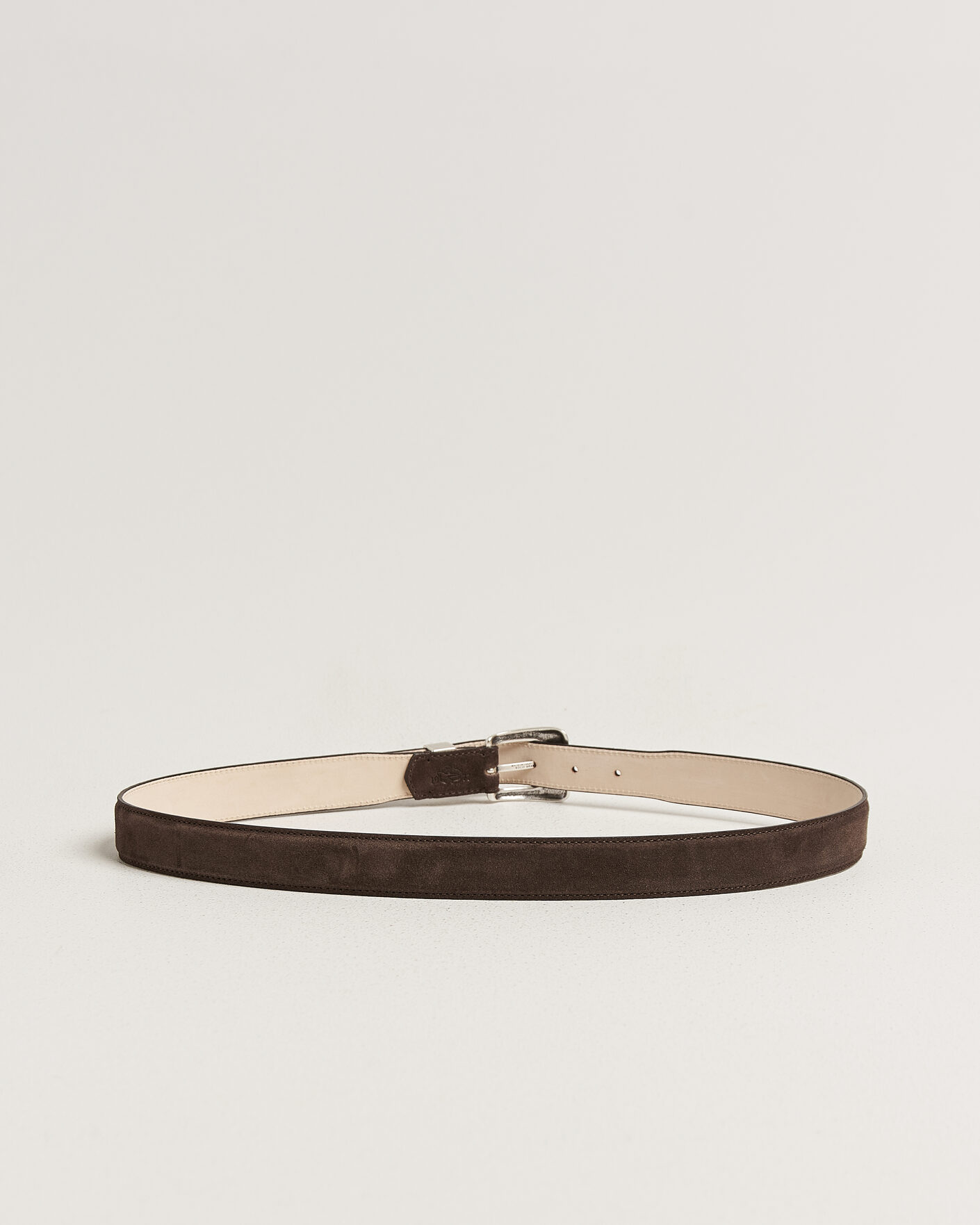 Herre | Belter | Drake's | Suede Western Belt Dark Brown