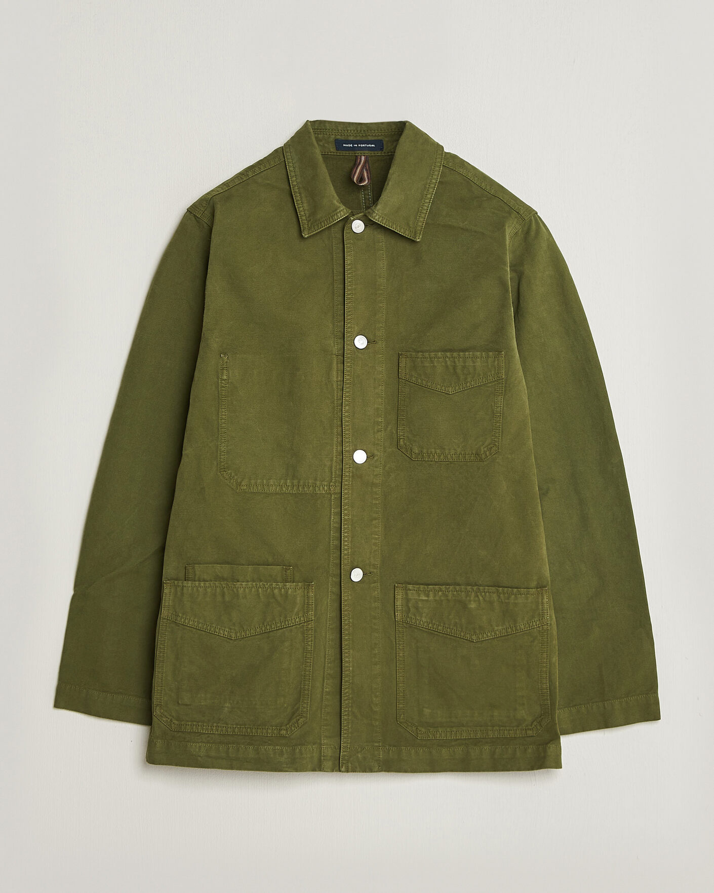 Herre | Jakker | Drake's | Duck Cotton Canvas Chore Jacket Olive