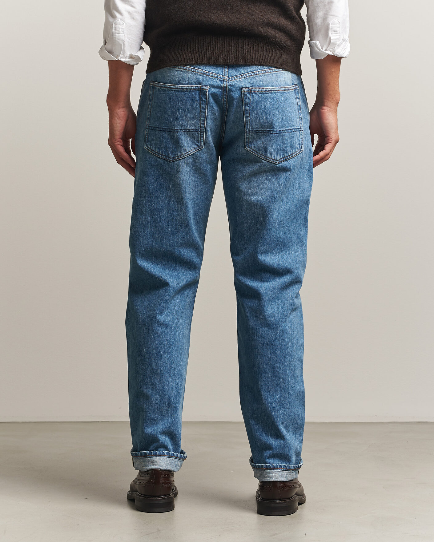 Herre | Jeans | Drake's | 5-Pocket Japanese Selvedge Denim Stone Wash
