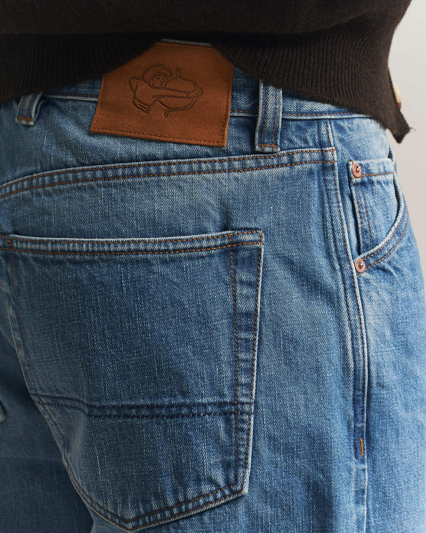 Herre | Jeans | Drake's | 5-Pocket Japanese Selvedge Denim Stone Wash
