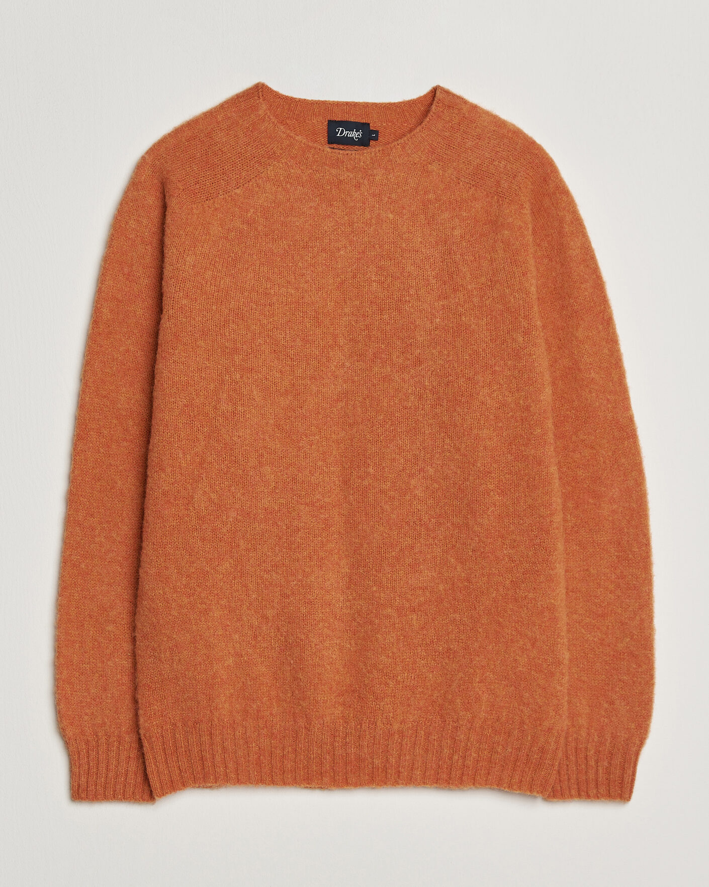 Herre | Gensere | Drake's | Brushed Shetland Crew Orange