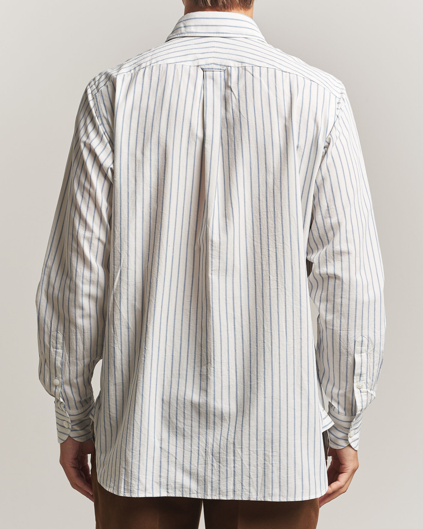 Herre | Skjorter | Drake's | One Pocket Halo Stripe Shirt White