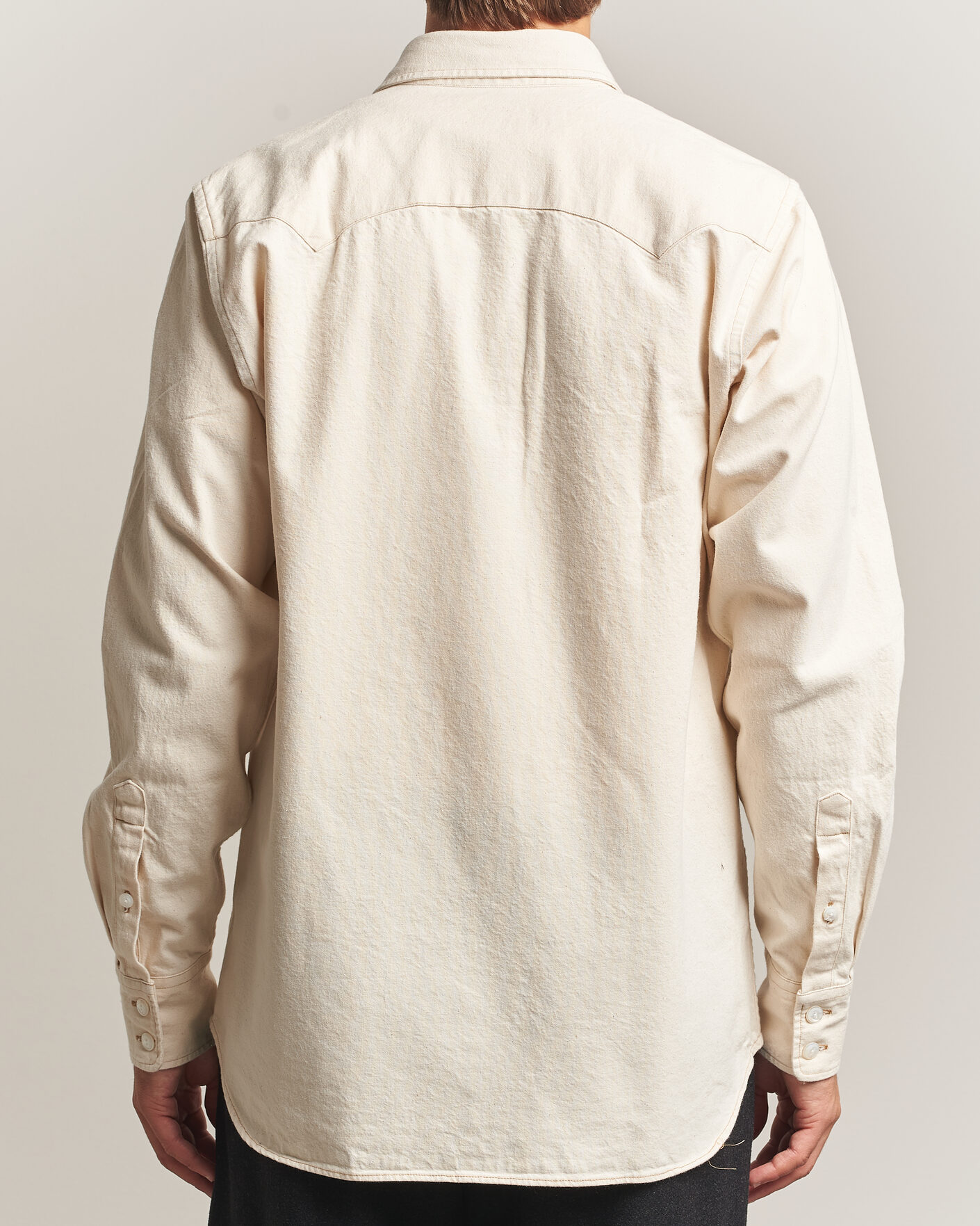 Herre | Skjorter | Drake's | Western Denim Shirt Stone Wash Ecru