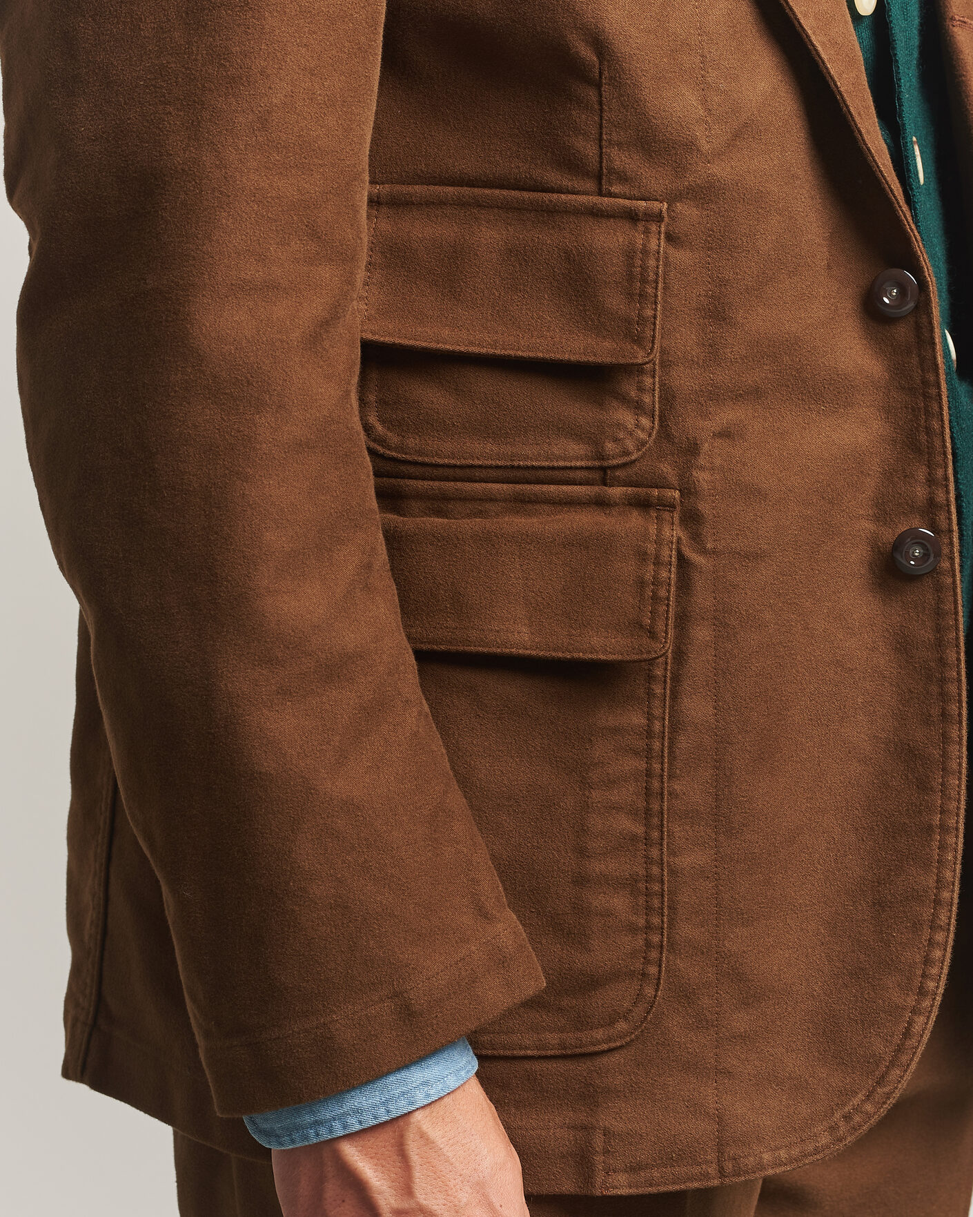 Herre | Dressjakker | Drake's | MKIV Japanese Moleskin Games Blazer Brown