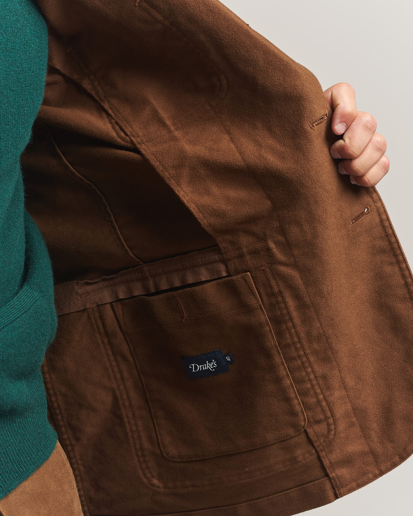 Herre | Dressjakker | Drake's | MKIV Japanese Moleskin Games Blazer Brown