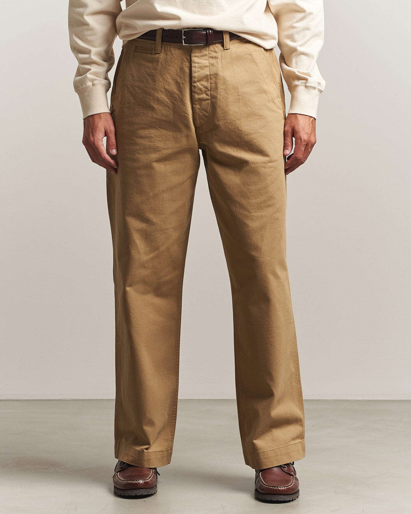 Herre | Bukser | Drake's | Twill Officer Chino Beige