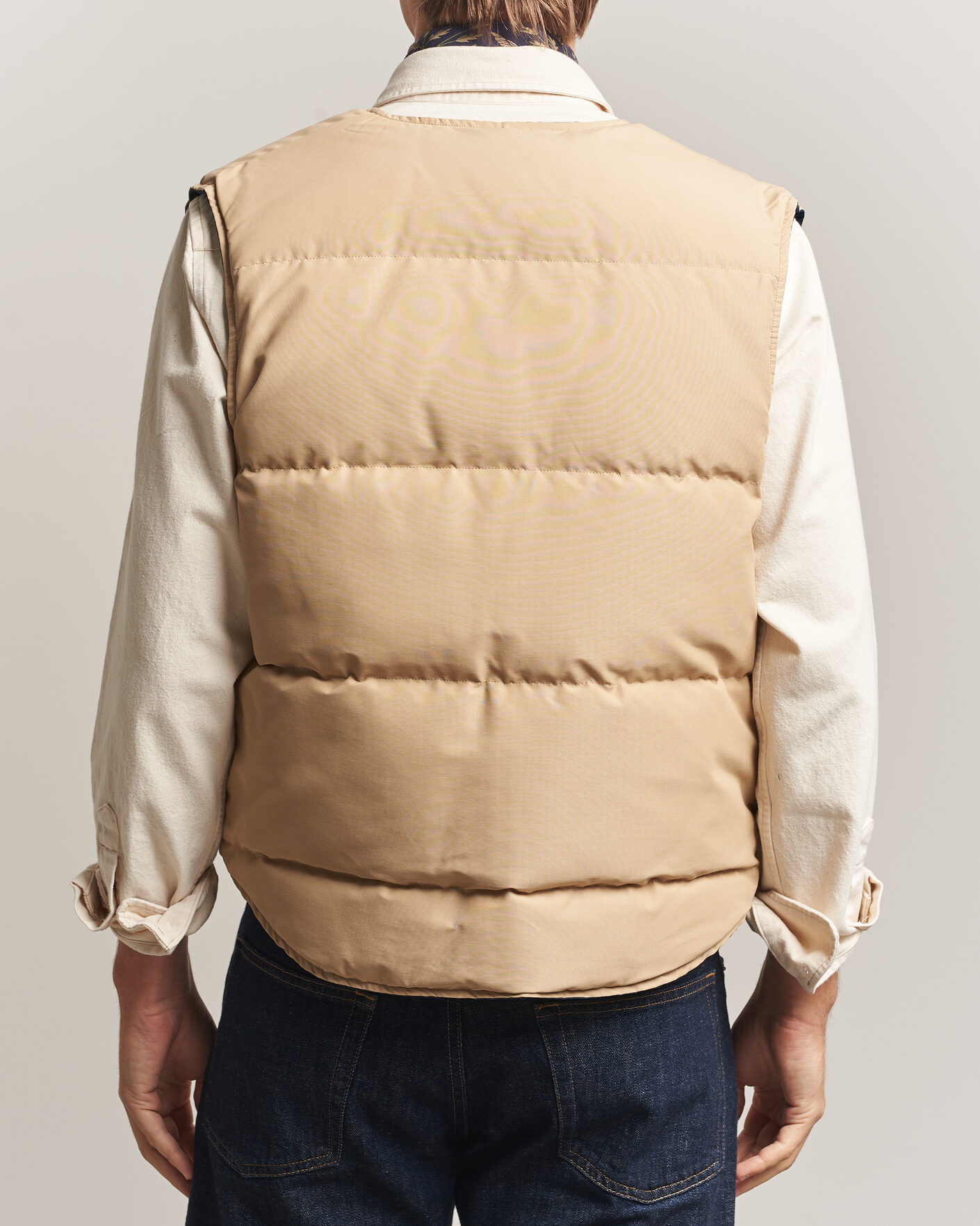 Herre | Vester | Drake's | Reversible Down Vest Petrol/Ecru