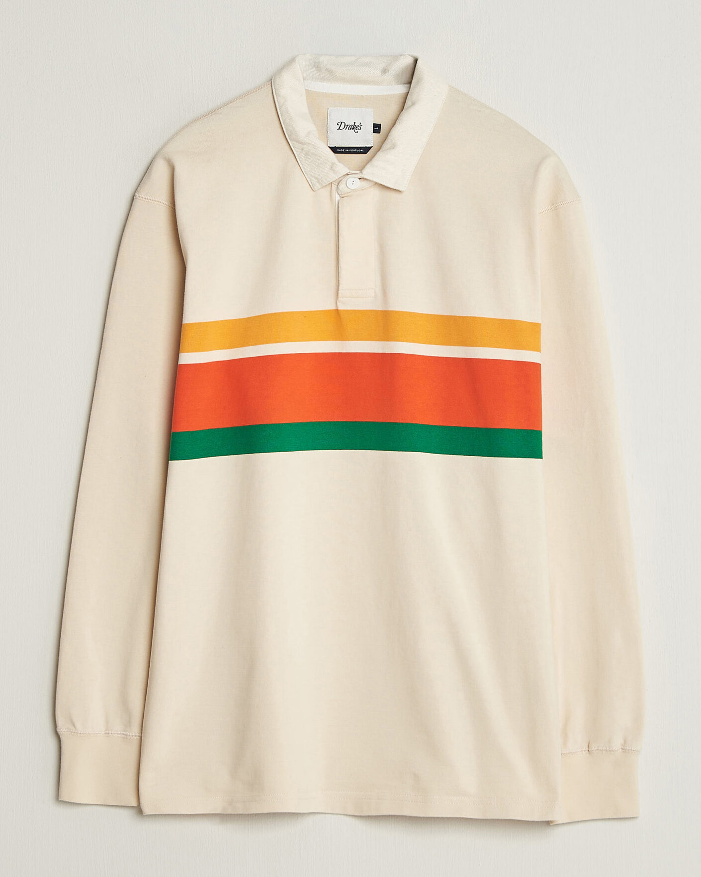 Herre | Gensere | Drake's | Middle Stripe Rugby Ecru