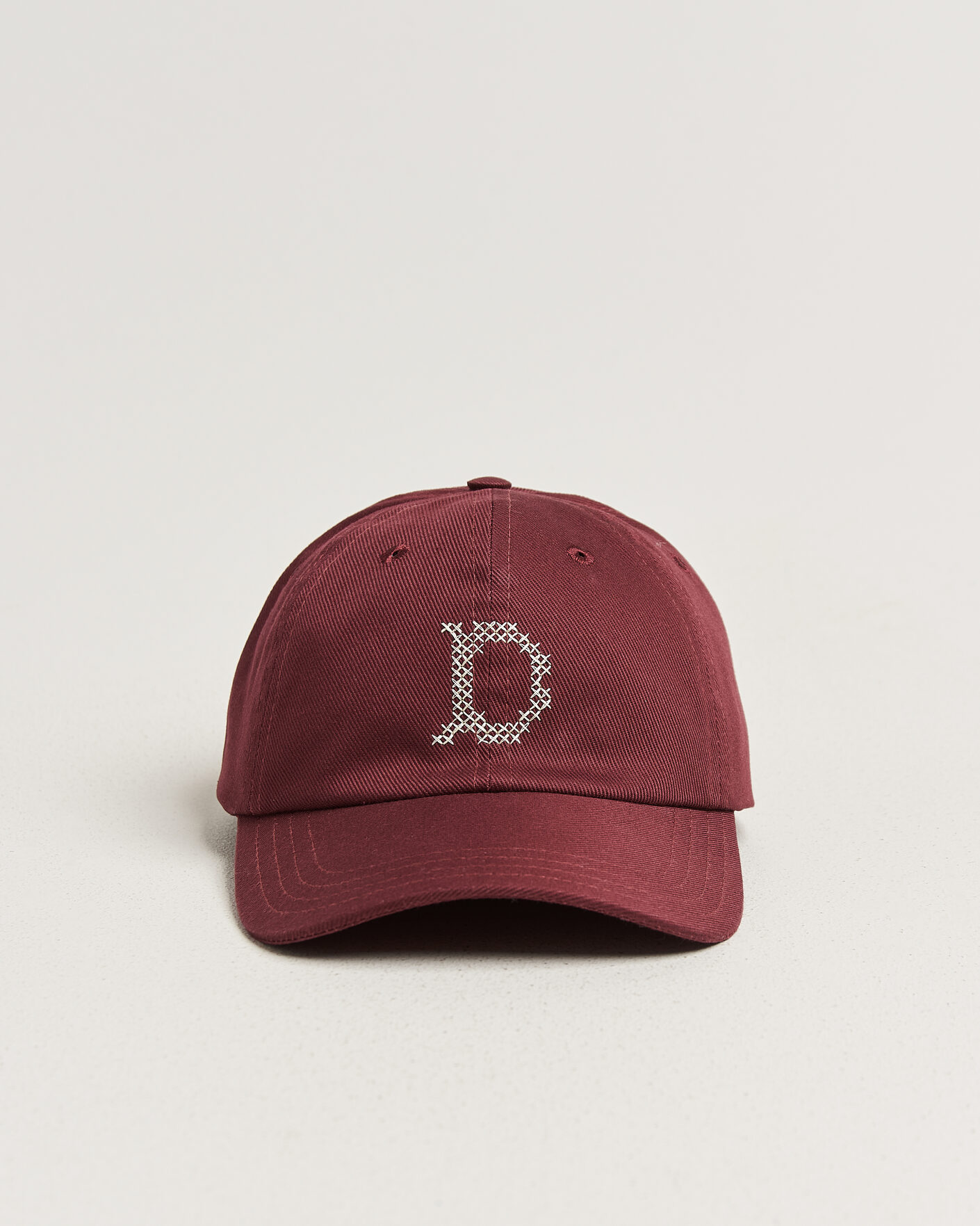 Herre | Hatter og capser | Drake's | Cross Stitch D Twill Baseball Cap Burgundy