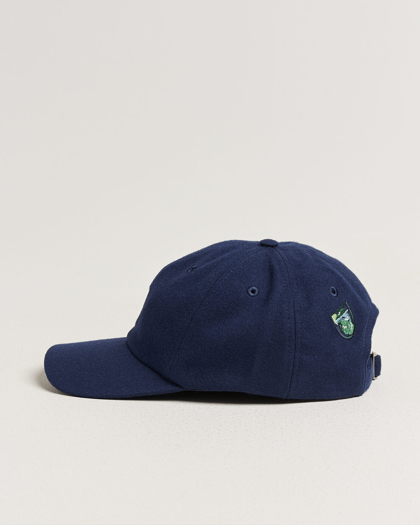 Herre | Hatter og capser | Drake's | Crest Merino Wool Baseball Cap Navy
