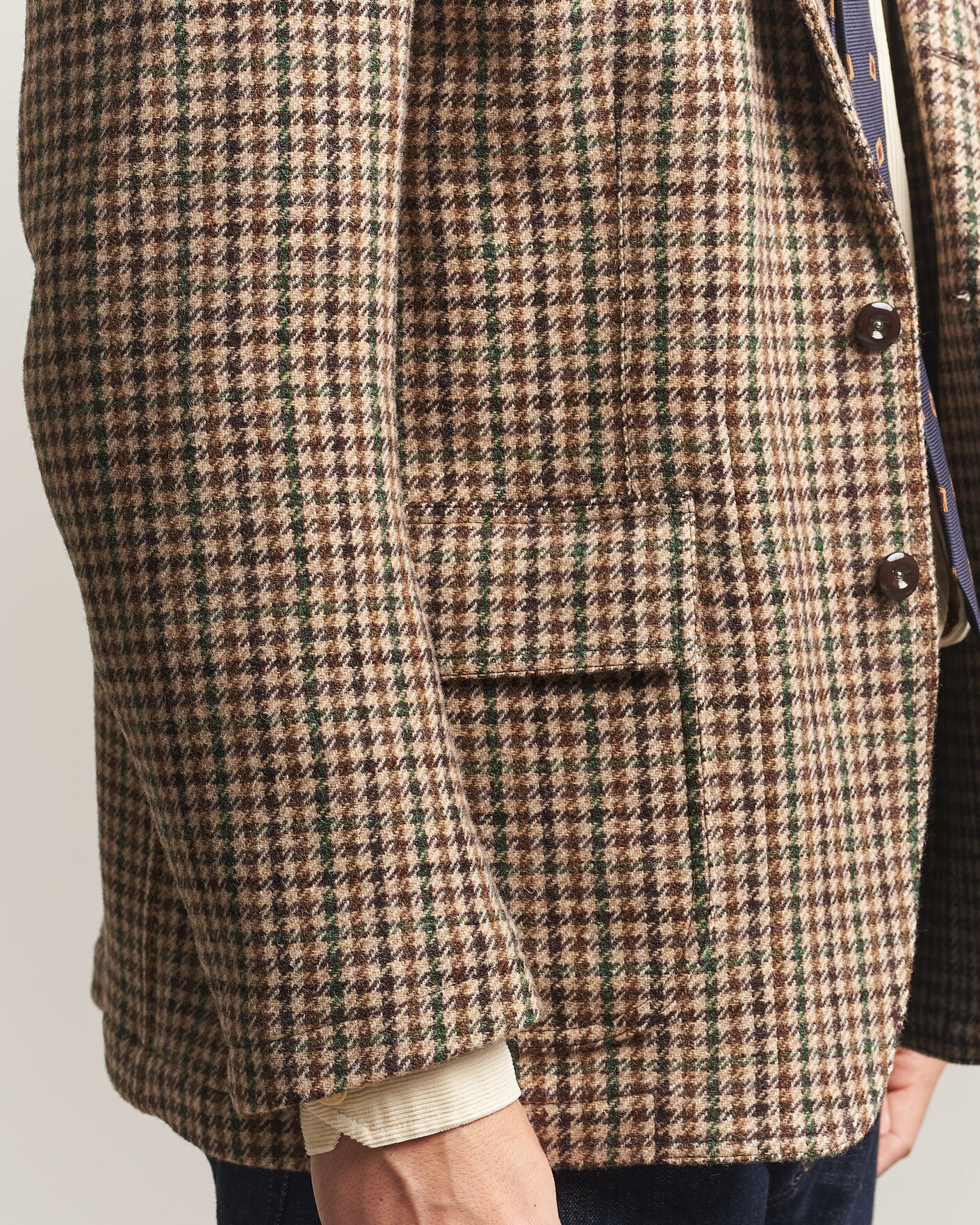 Herre | Dressjakker | Drake's | MKVII Tweed Houndcheck Games Blazer Brown