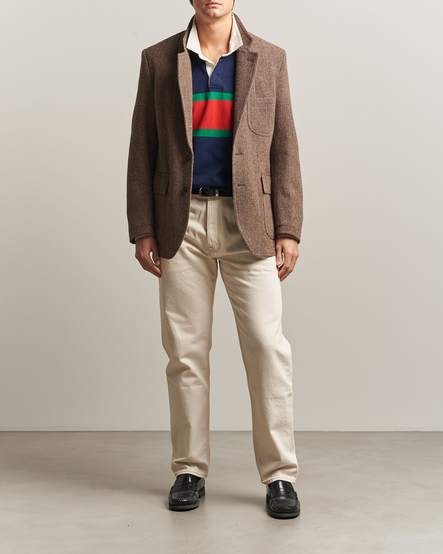 Herre | Dressjakker | Drake's | MKVII Tweed Herringbone Games Blazer Brown