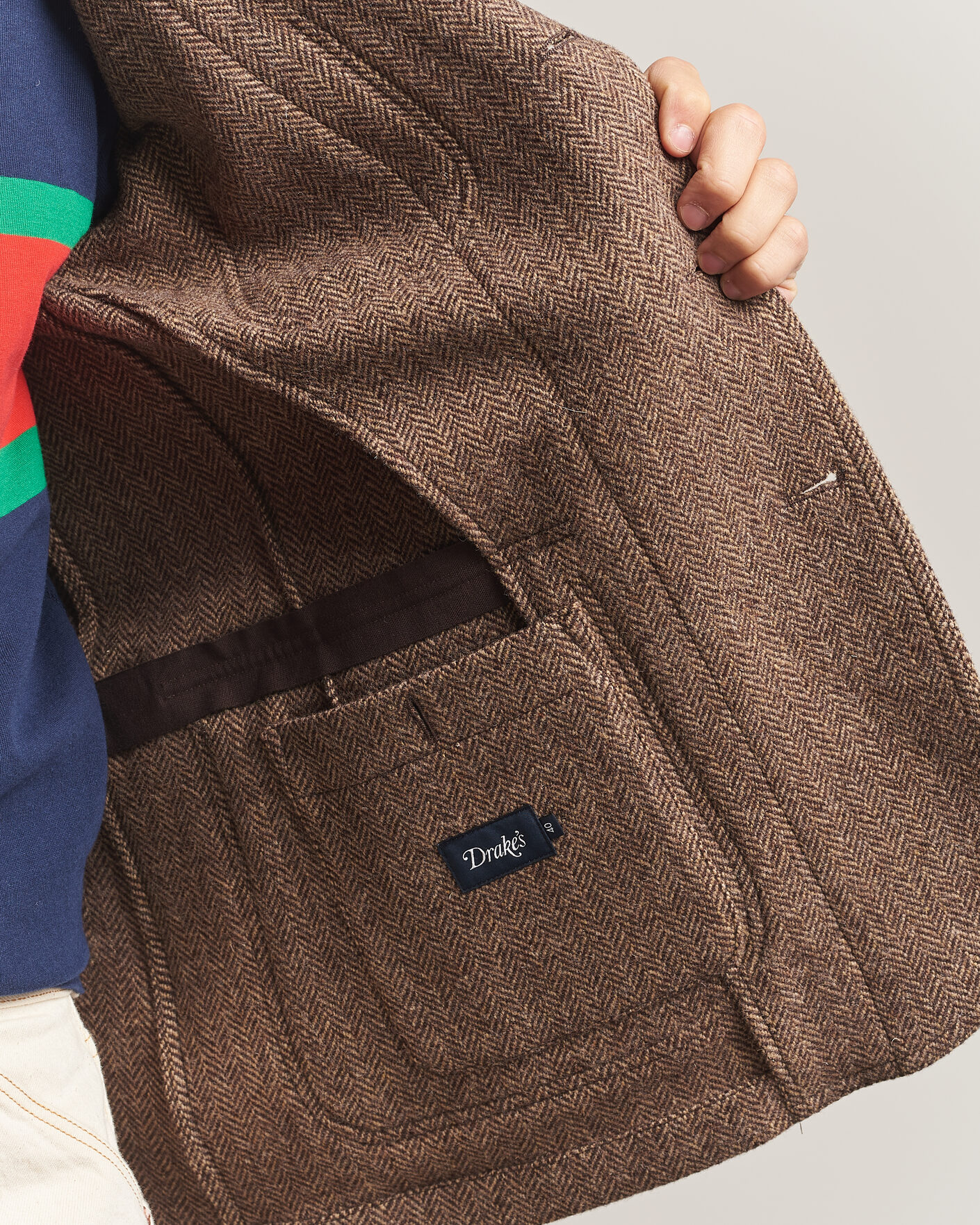 Herre | Dressjakker | Drake's | MKVII Tweed Herringbone Games Blazer Brown