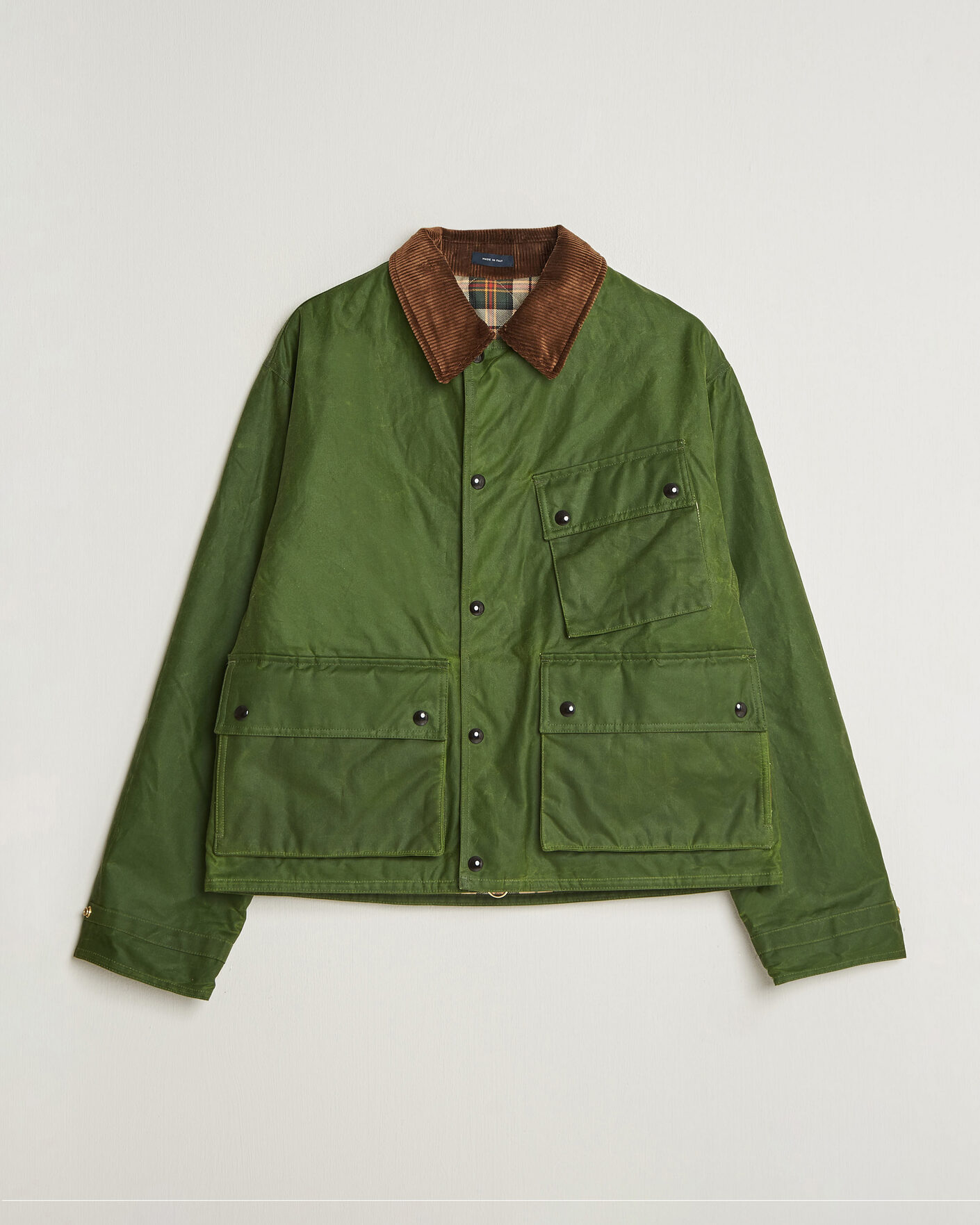 Herre | Jakker | Drake's | Waxed Wader Jacket Lemongrass