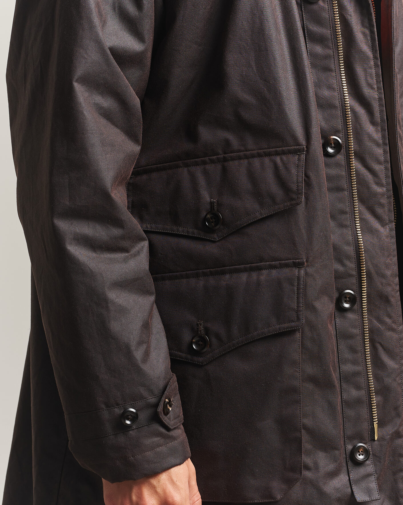 Herre | Jakker | Drake's | Military Waxed Mac Rustic