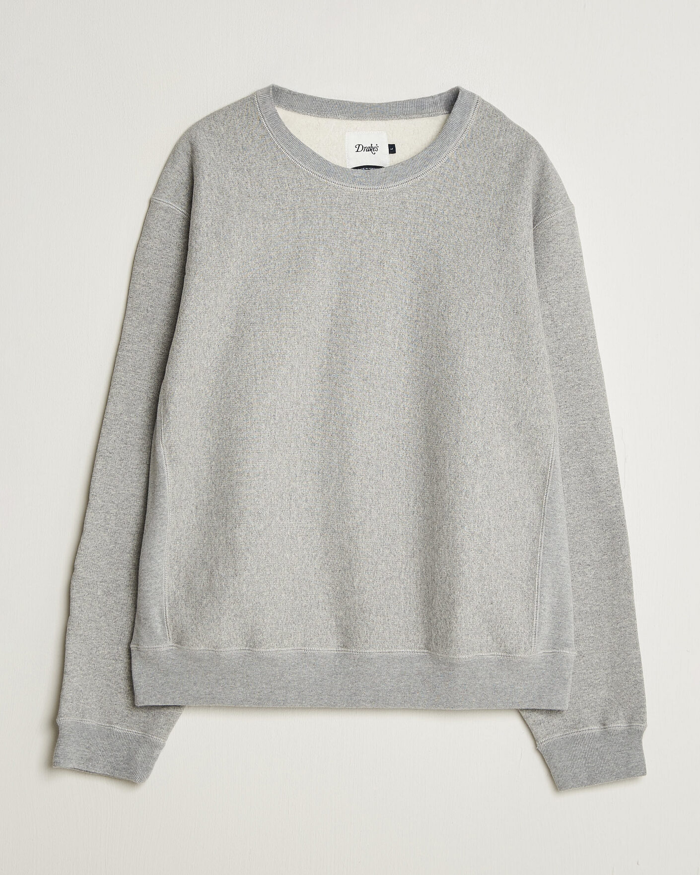 Herre | Gensere | Drake's | Reverse Weave Crewneck Sweatshirt Grey