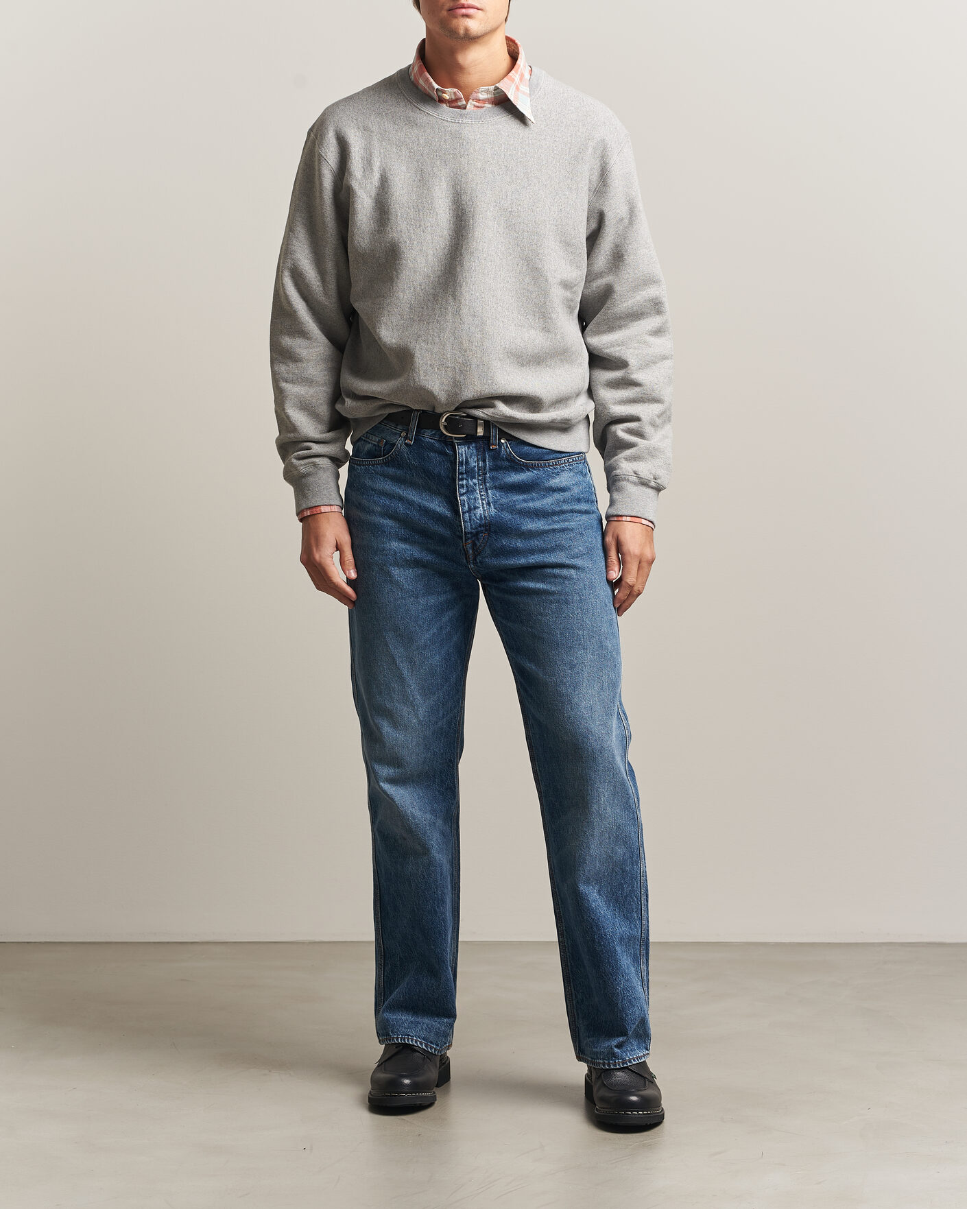 Herre | Gensere | Drake's | Reverse Weave Crewneck Sweatshirt Grey