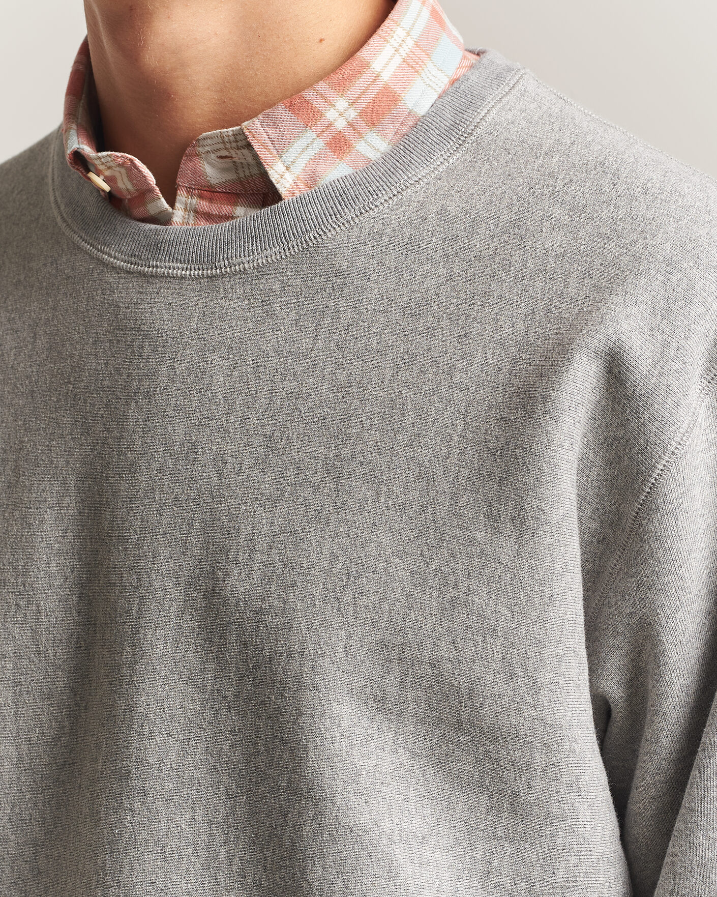 Herre | Gensere | Drake's | Reverse Weave Crewneck Sweatshirt Grey