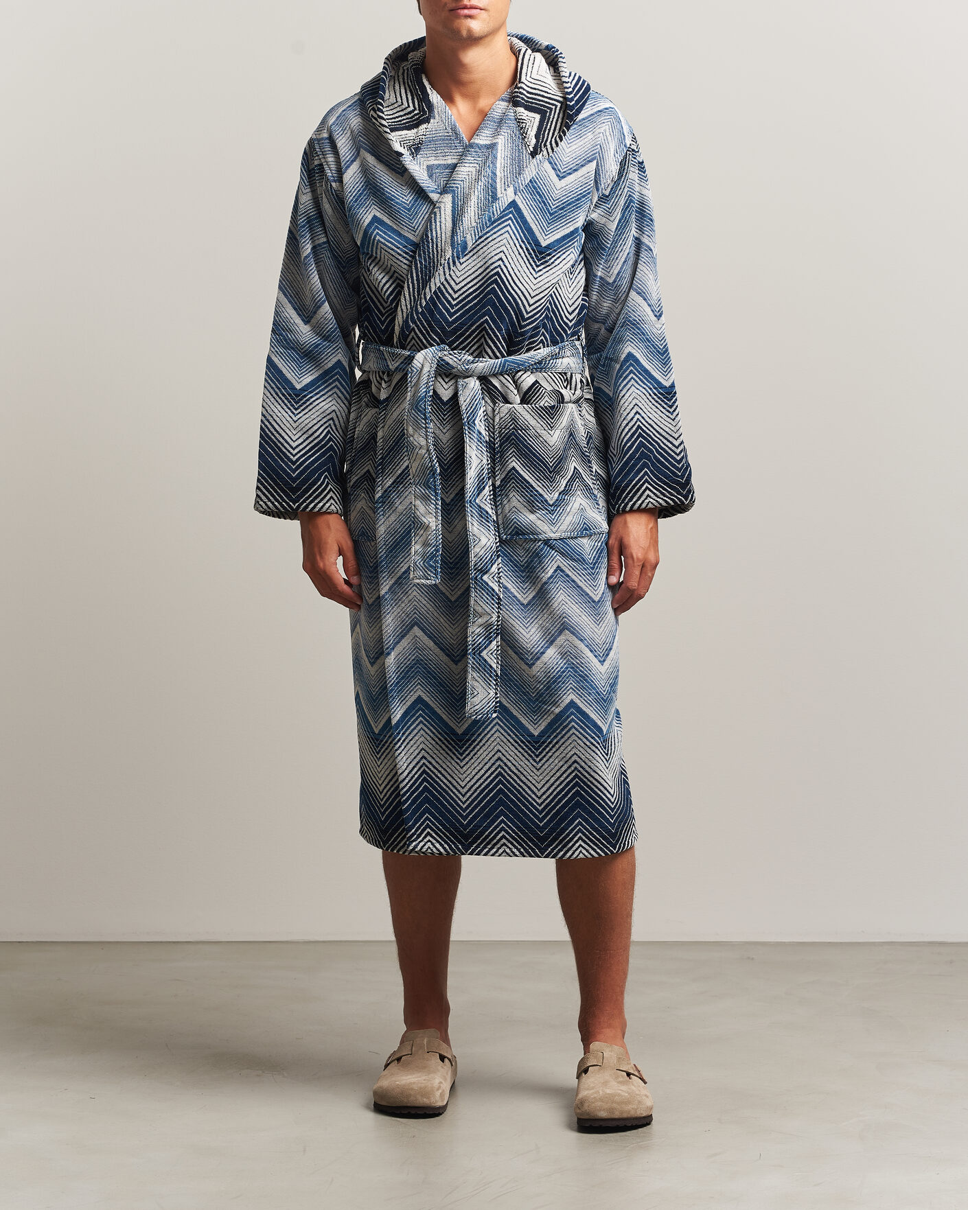Herre | Pyjamaser og badekåper | Missoni Home | Marea Hooded Bathrobe Multi Blue