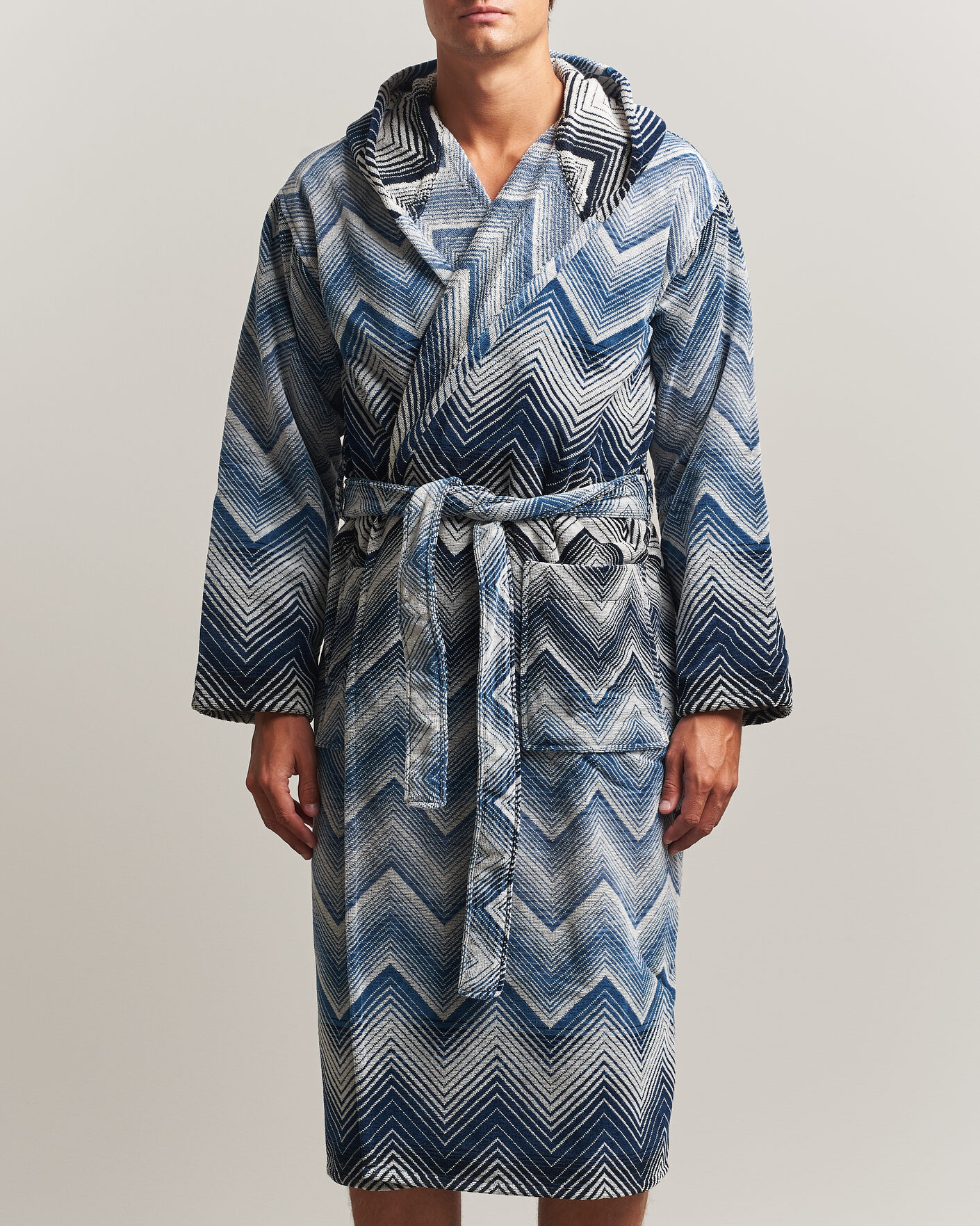 Herre | Pyjamaser og badekåper | Missoni Home | Marea Hooded Bathrobe Multi Blue