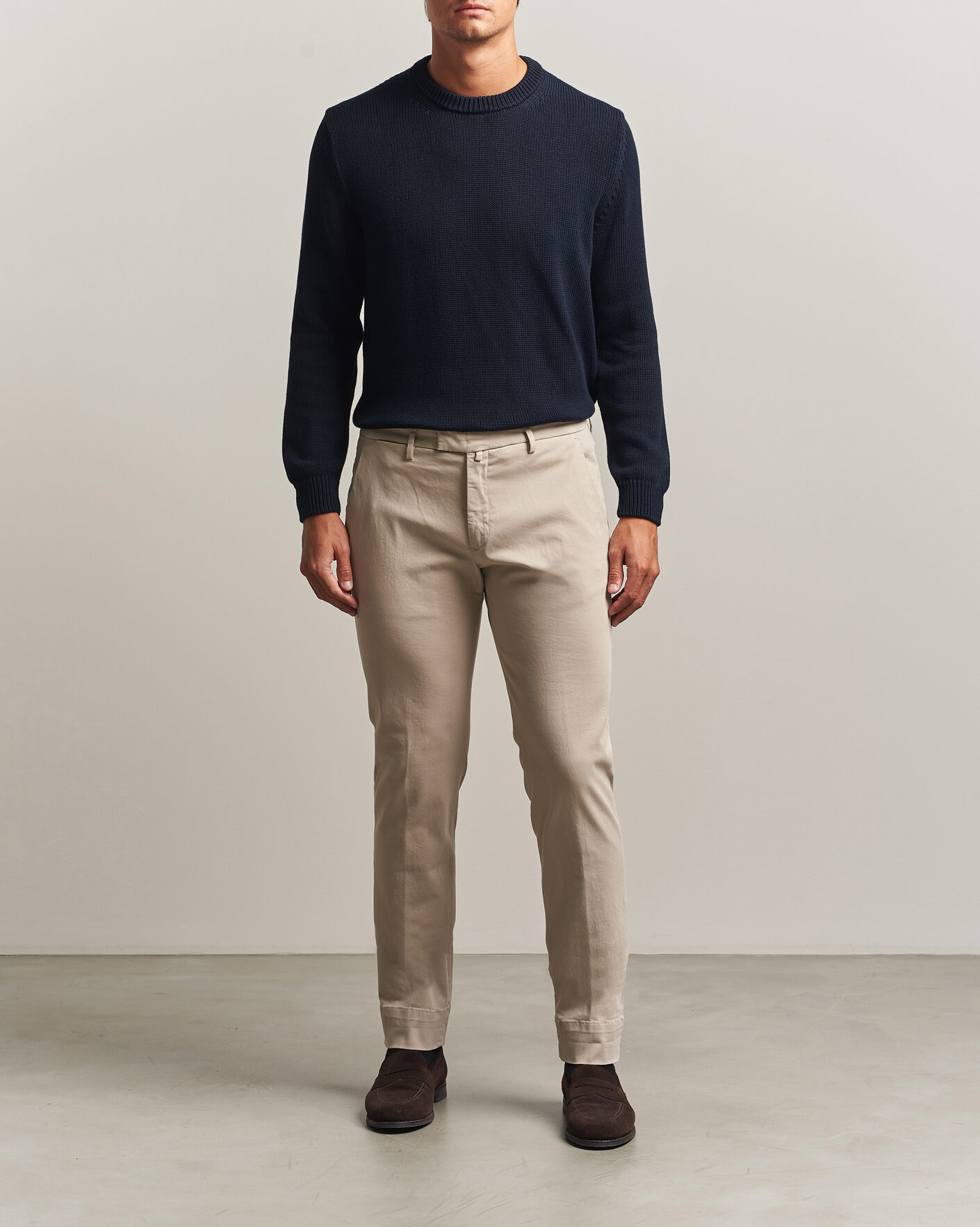 Herre | Bukser | Briglia 1949 | Slim Fit Cotton Stretch Trousers Beige