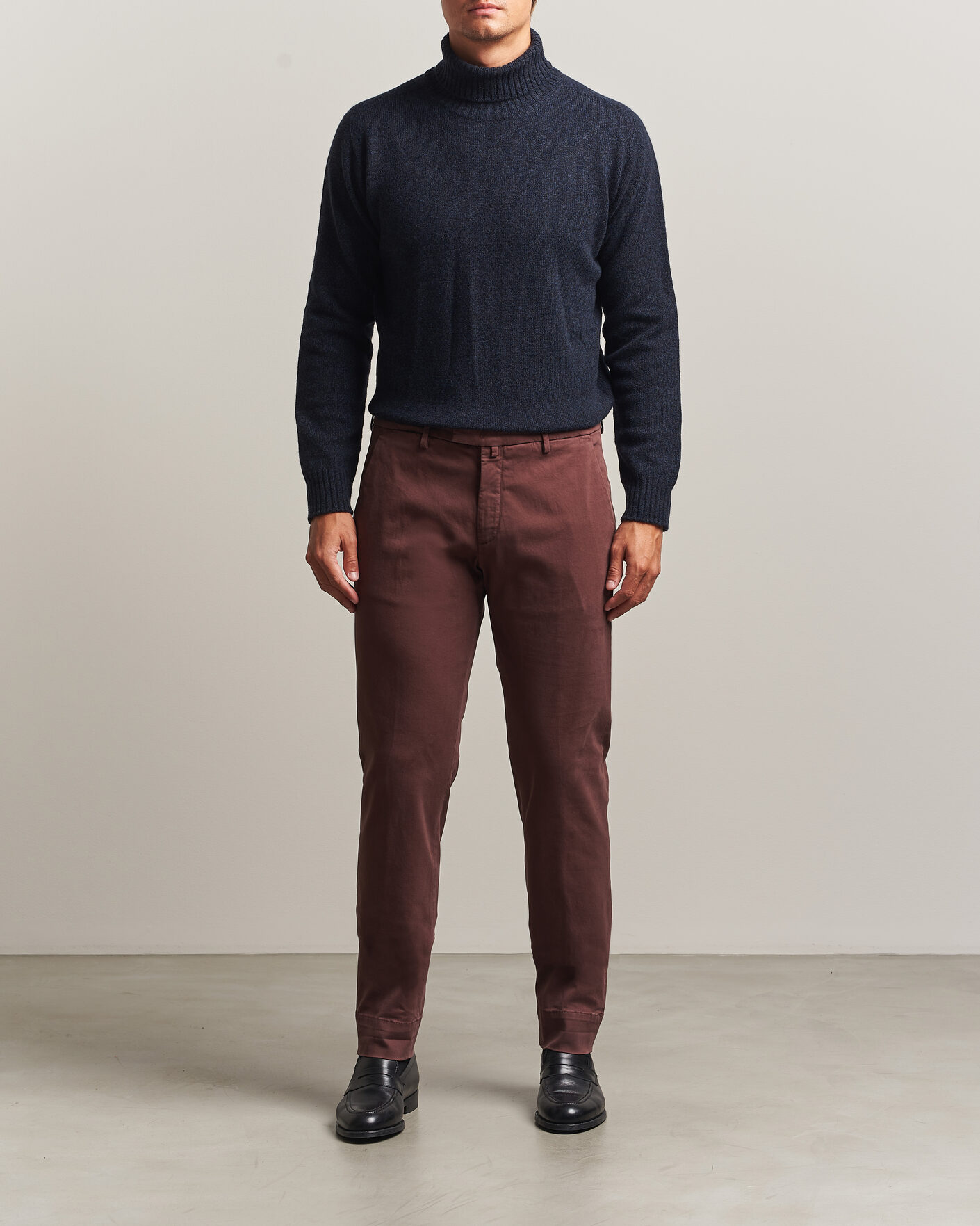 Herre | Bukser | Briglia 1949 | Slim Fit Cotton Stretch Trousers Burgundy