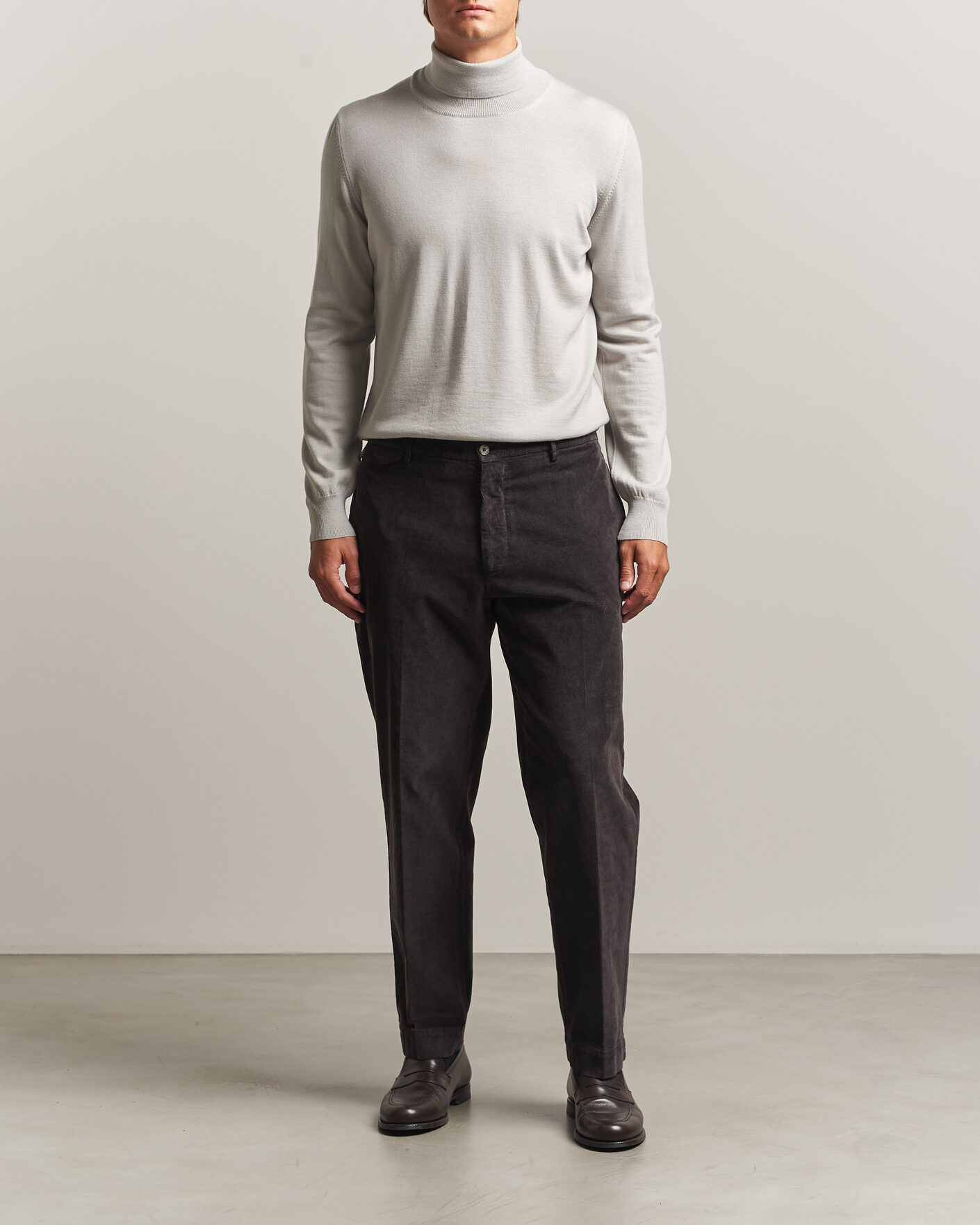 Herre | Gensere | Gran Sasso | Merino Fashion Fit Rollneck Light Beige