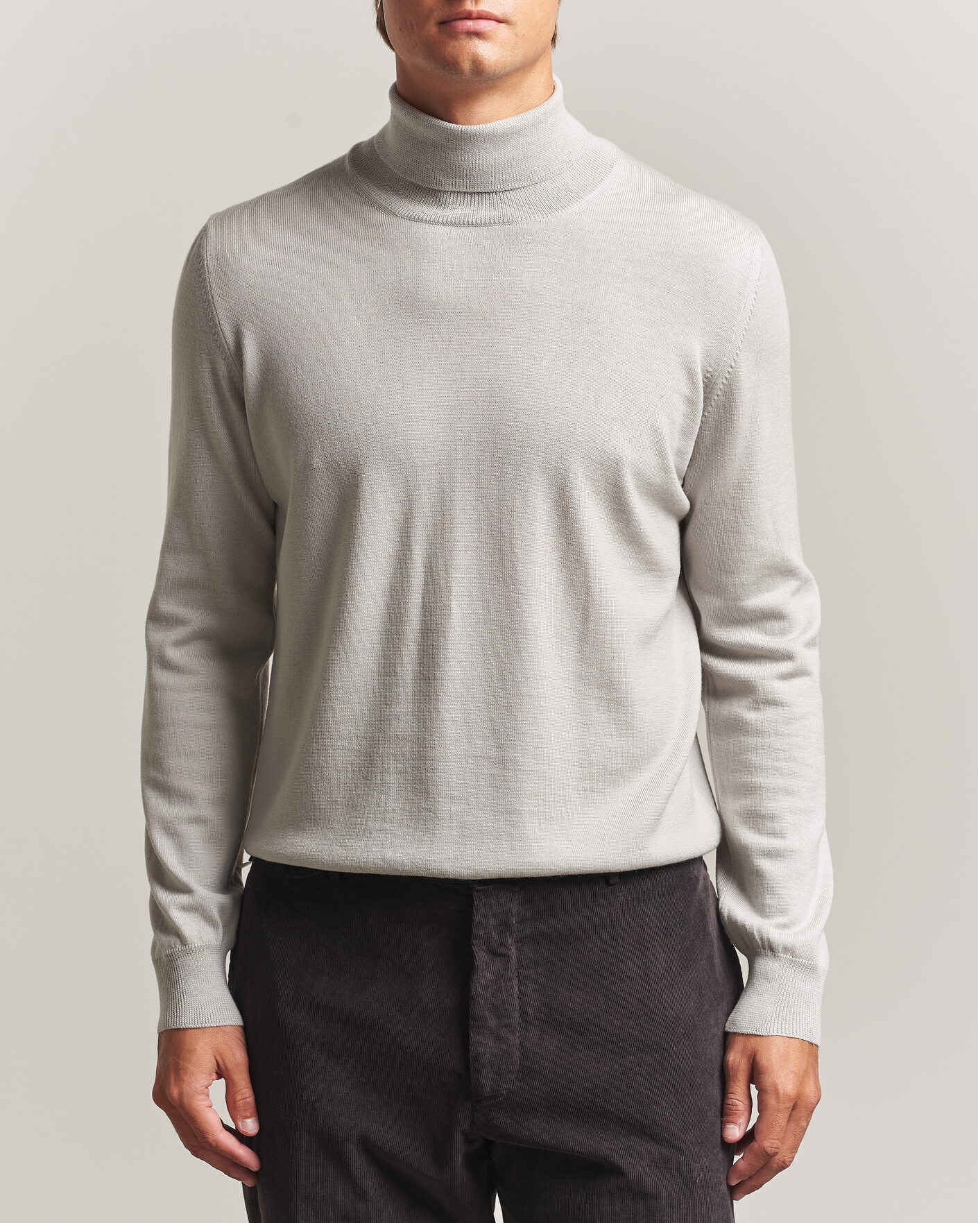 Herre | Gensere | Gran Sasso | Merino Fashion Fit Rollneck Light Beige