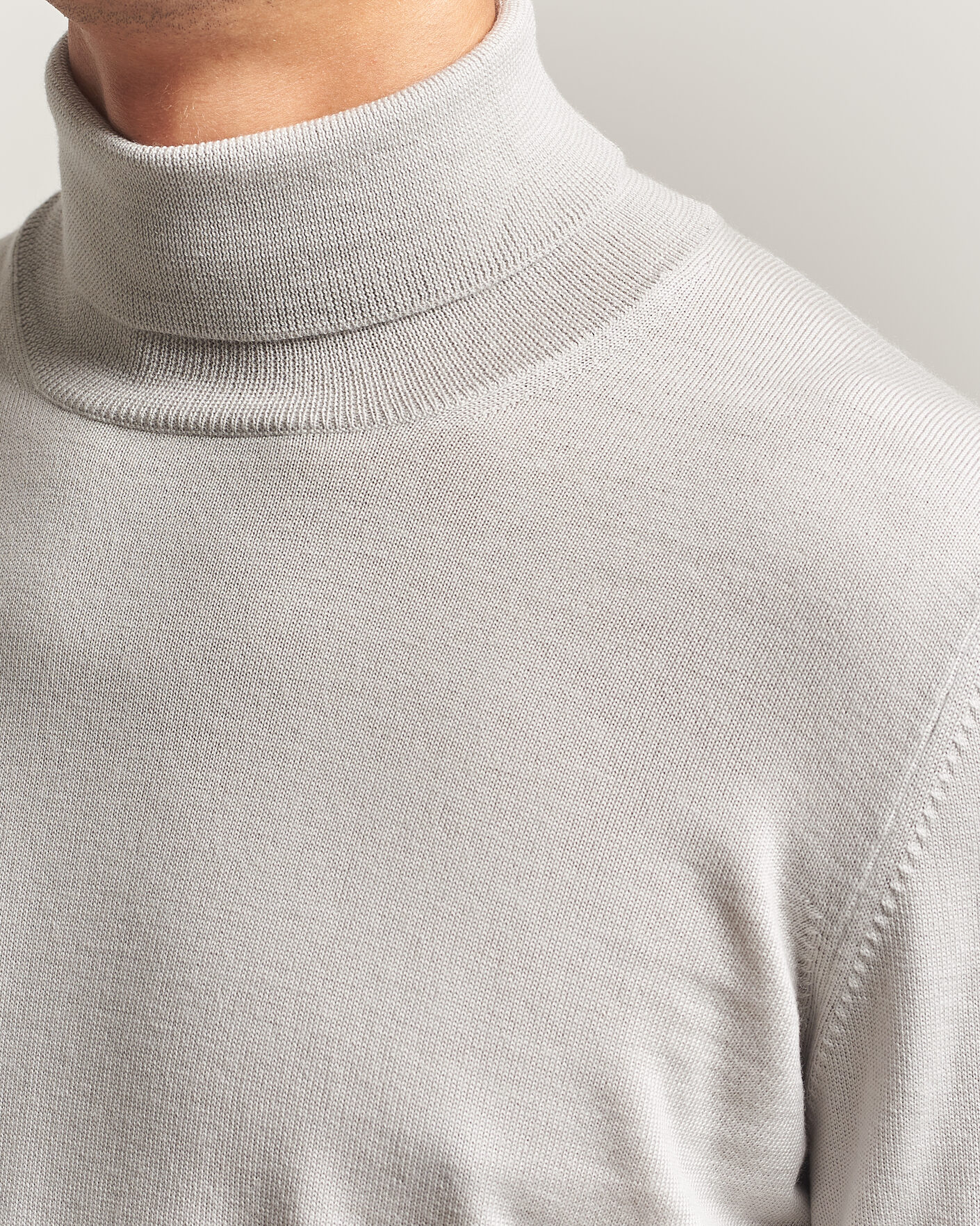 Herre | Gensere | Gran Sasso | Merino Fashion Fit Rollneck Light Beige