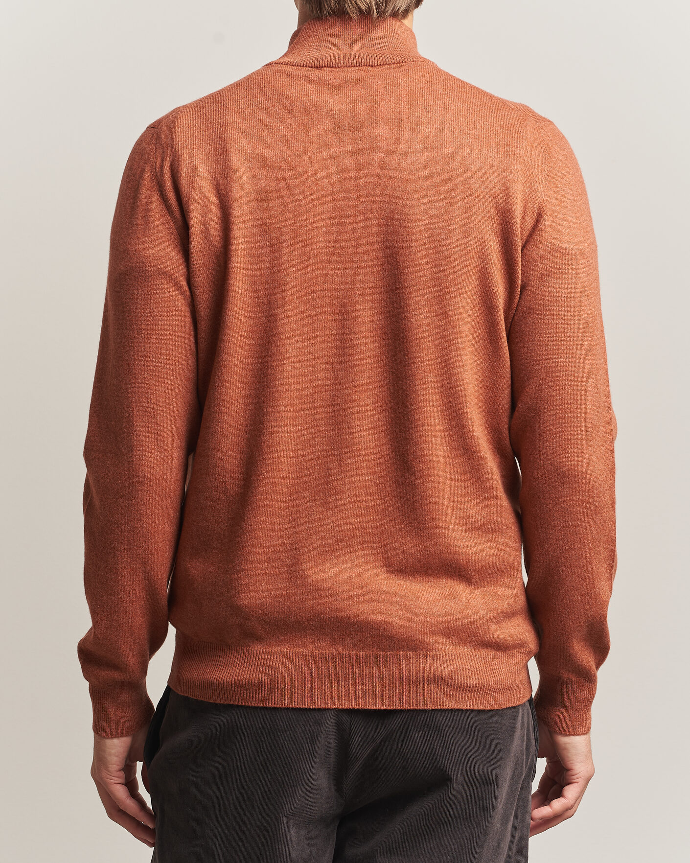 Herre | Gensere | Gran Sasso | Wool/Cashmere Half Zip Rust Orange