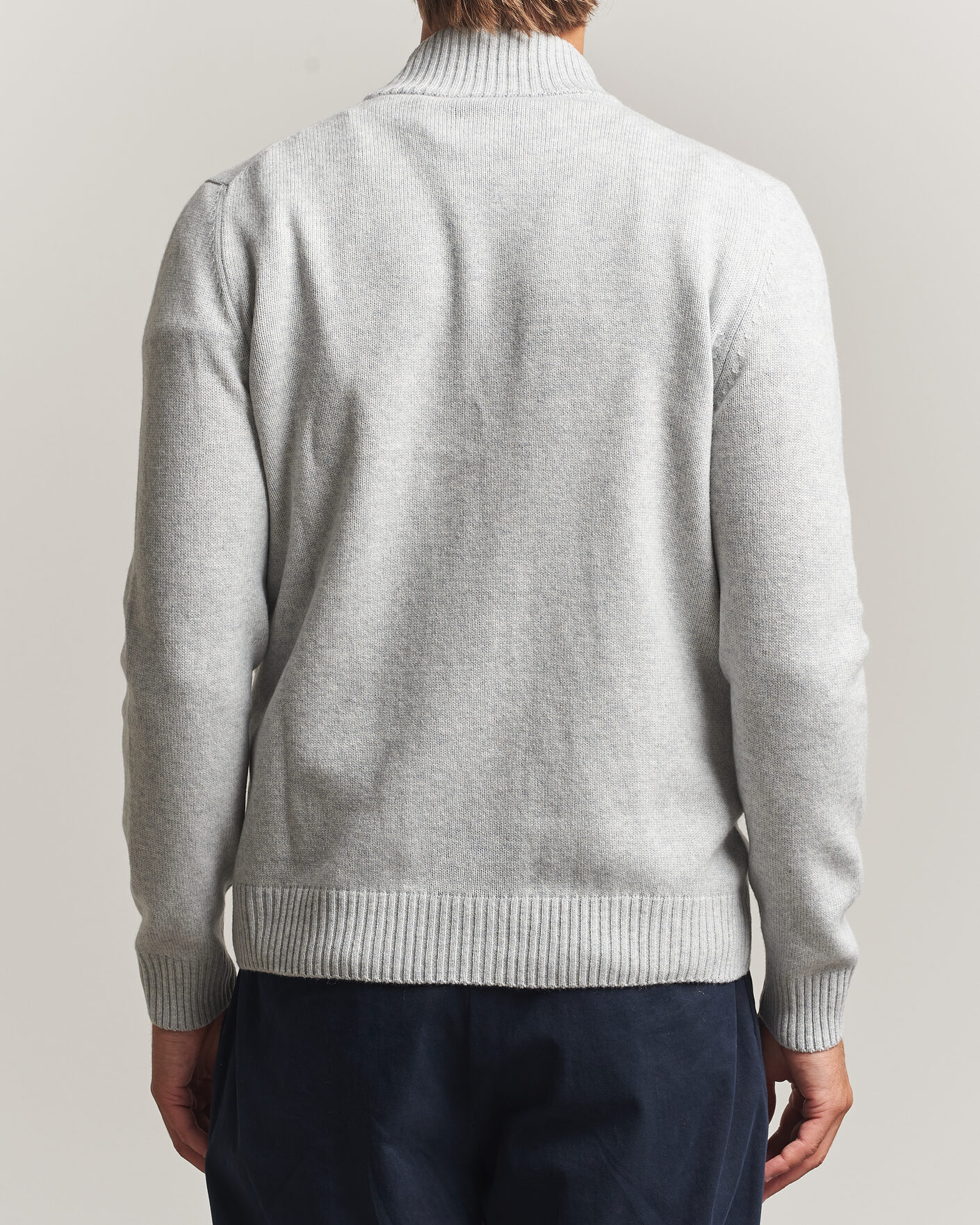 Herre | Gensere | Gran Sasso | Wool/Cashmere Full Zip Light Grey Melange