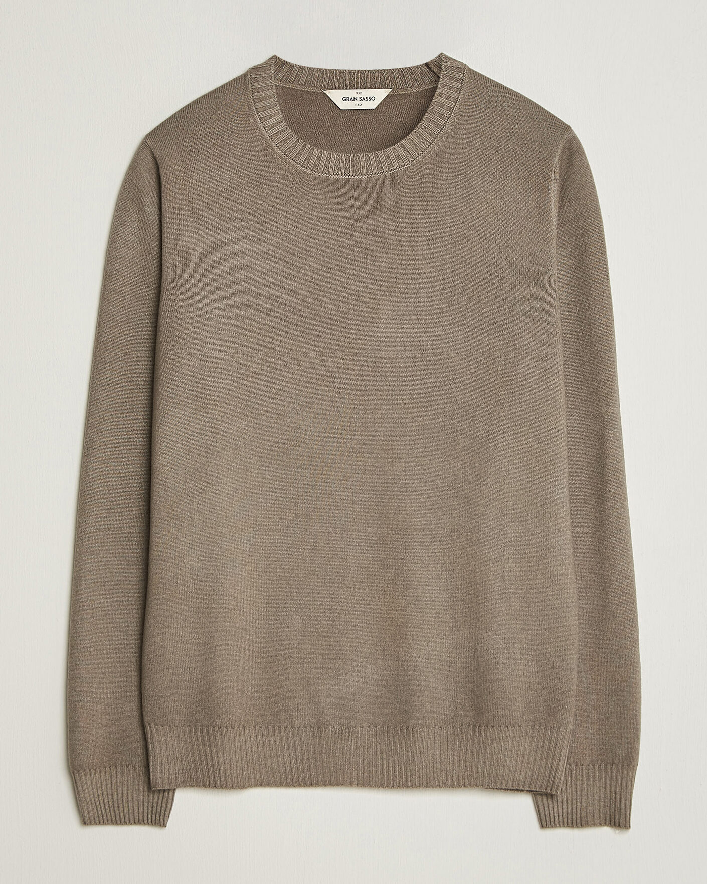 Herre | Gensere | Gran Sasso | Wool/Cashmere Washed Crew Neck Brown Melange