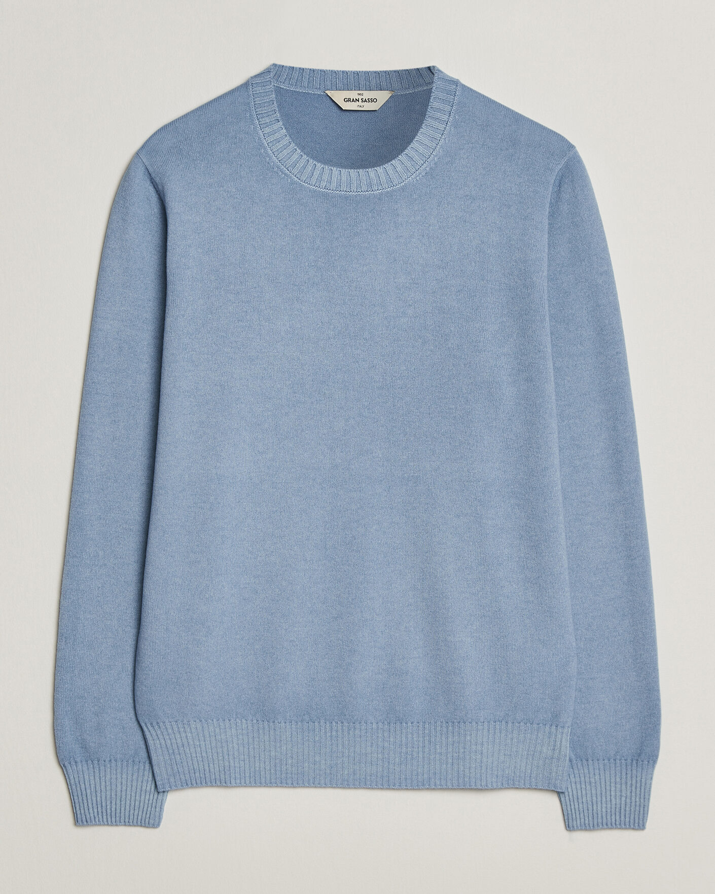 Herre | Gensere | Gran Sasso | Wool/Cashmere Washed Crew Neck Blue Melange
