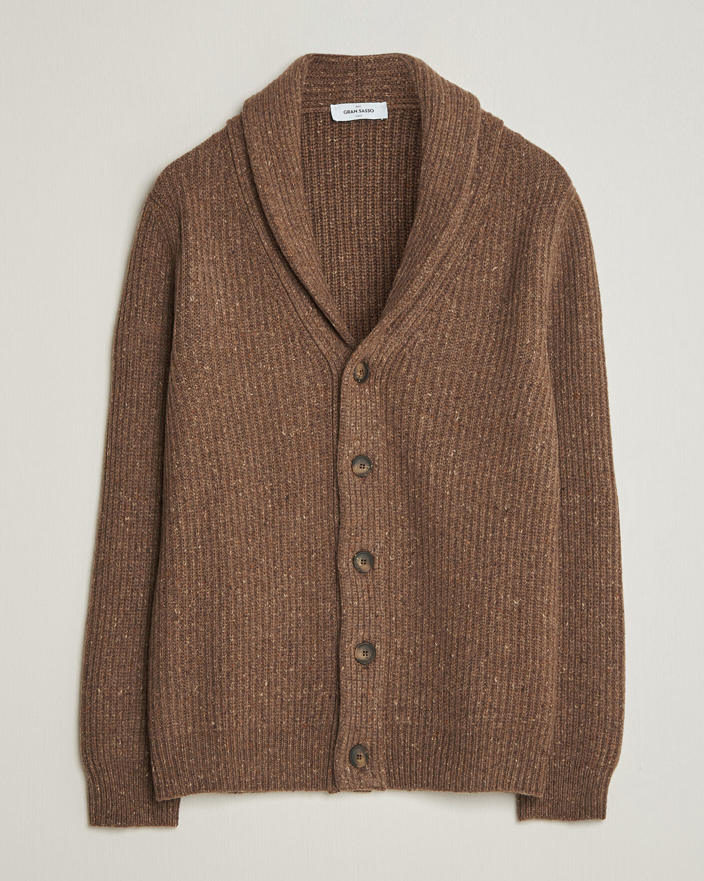 Herre | Gensere | Gran Sasso | Wool/Cashmere Donegal Cardigan Brown