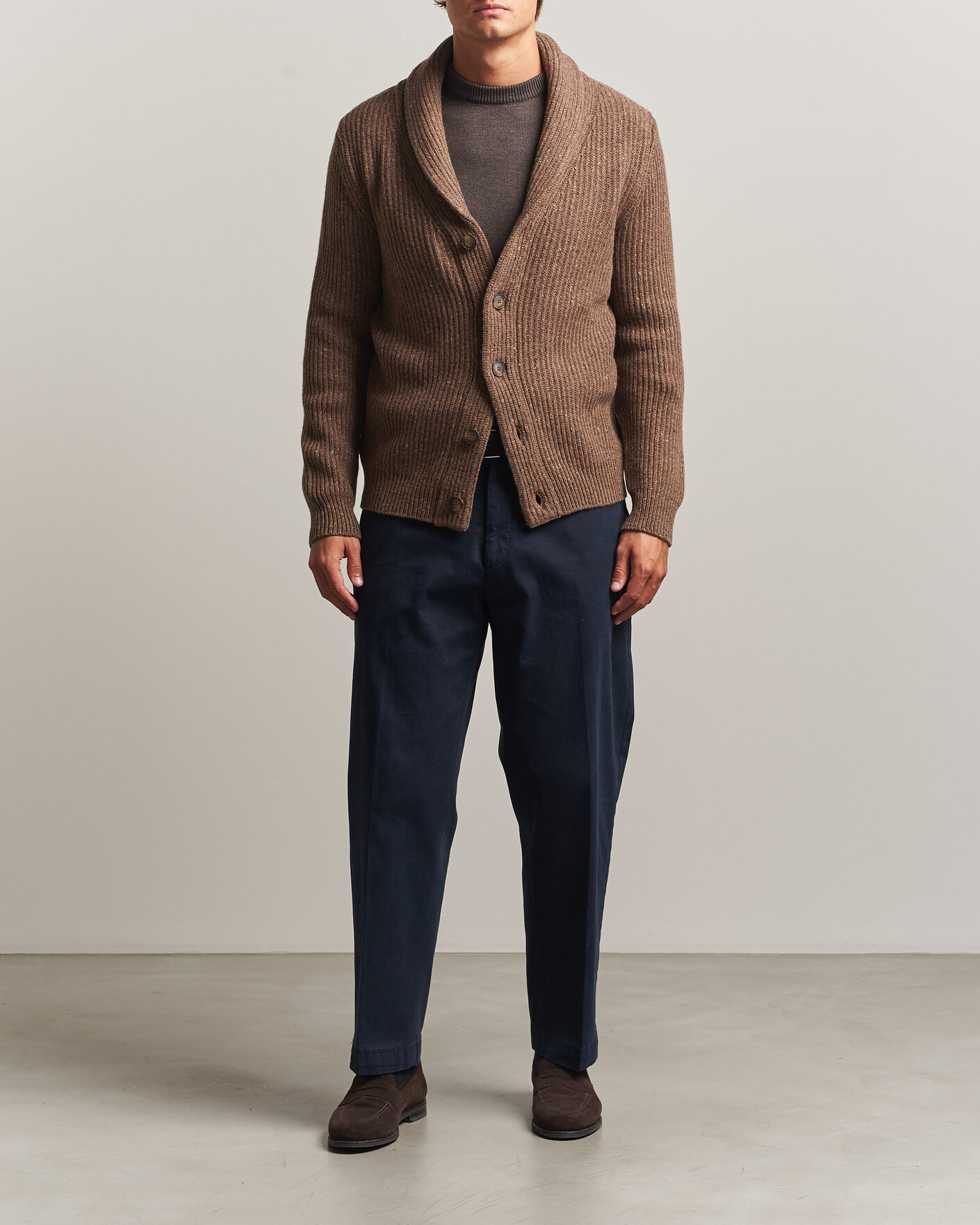 Herre | Gensere | Gran Sasso | Wool/Cashmere Donegal Cardigan Brown