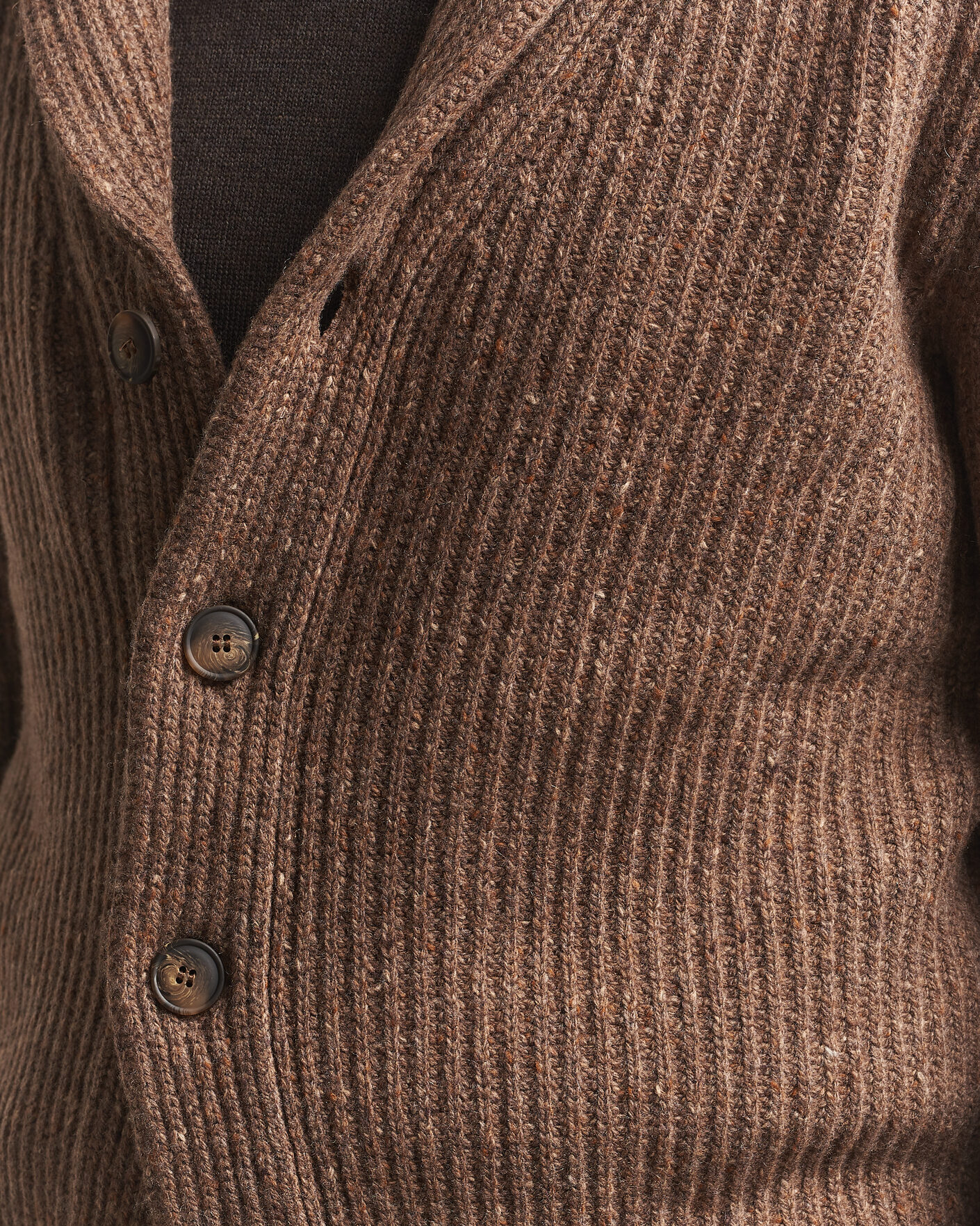 Herre | Gensere | Gran Sasso | Wool/Cashmere Donegal Cardigan Brown