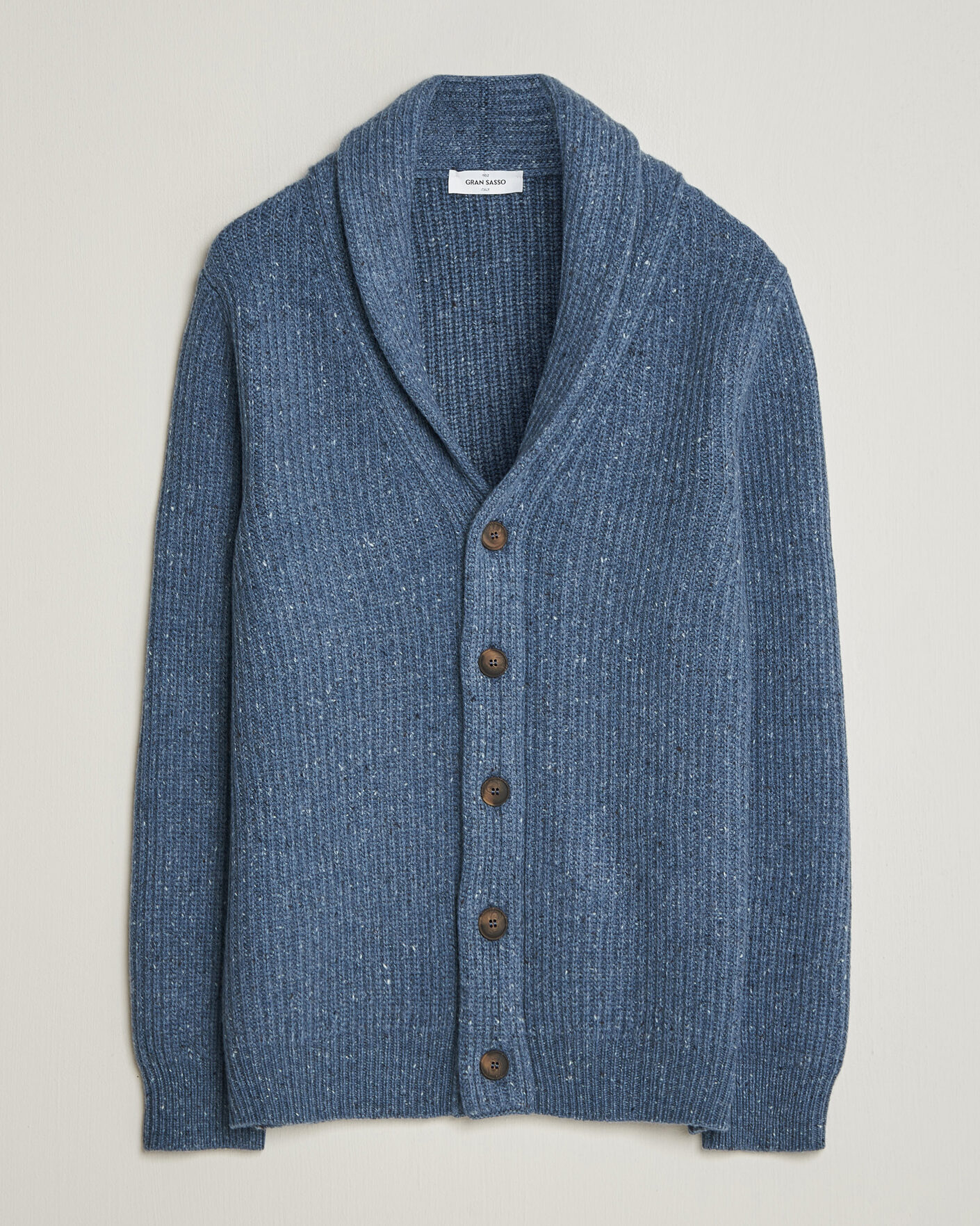Herre | Gensere | Gran Sasso | Wool/Cashmere Donegal Cardigan Blue