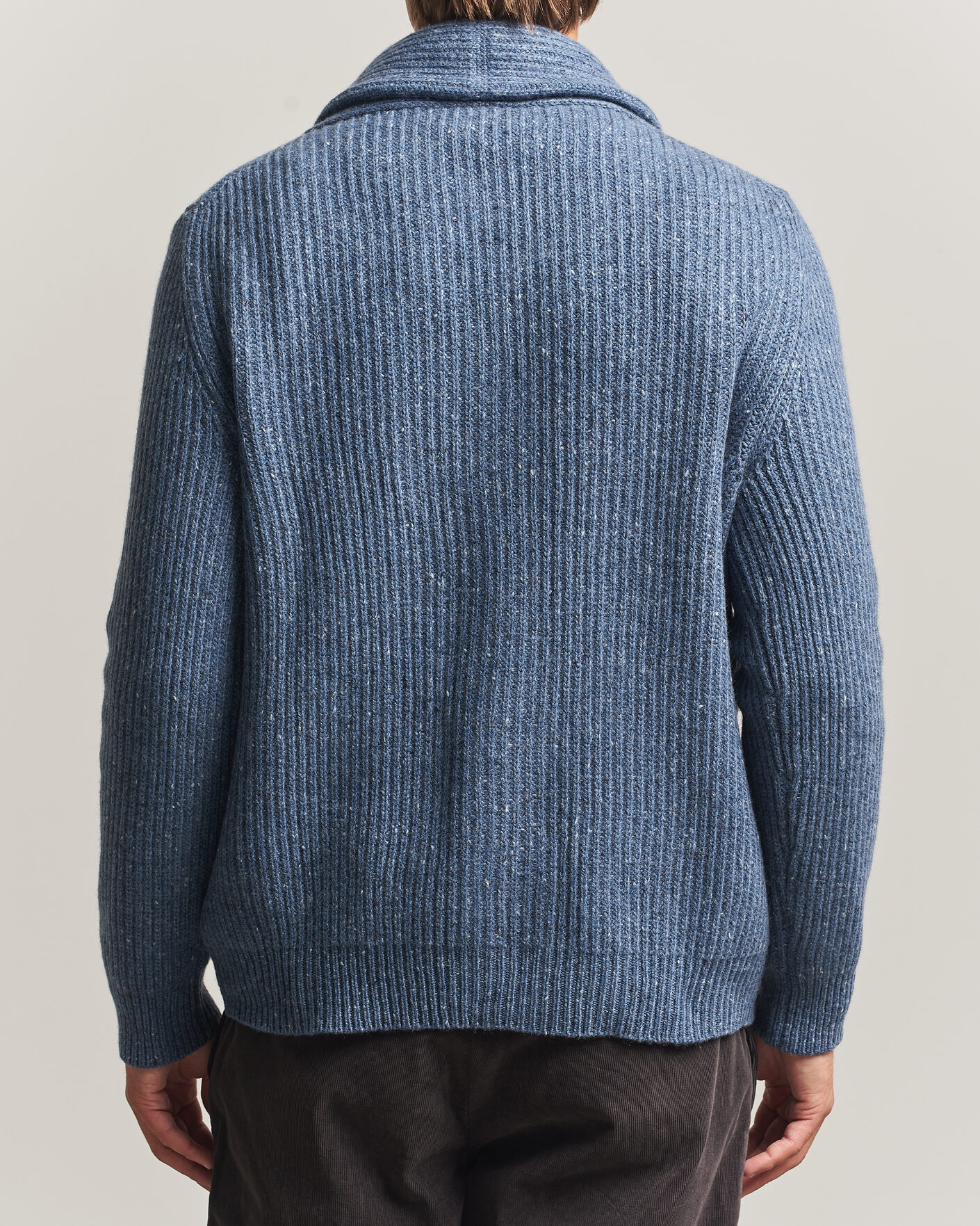 Herre | Gensere | Gran Sasso | Wool/Cashmere Donegal Cardigan Blue