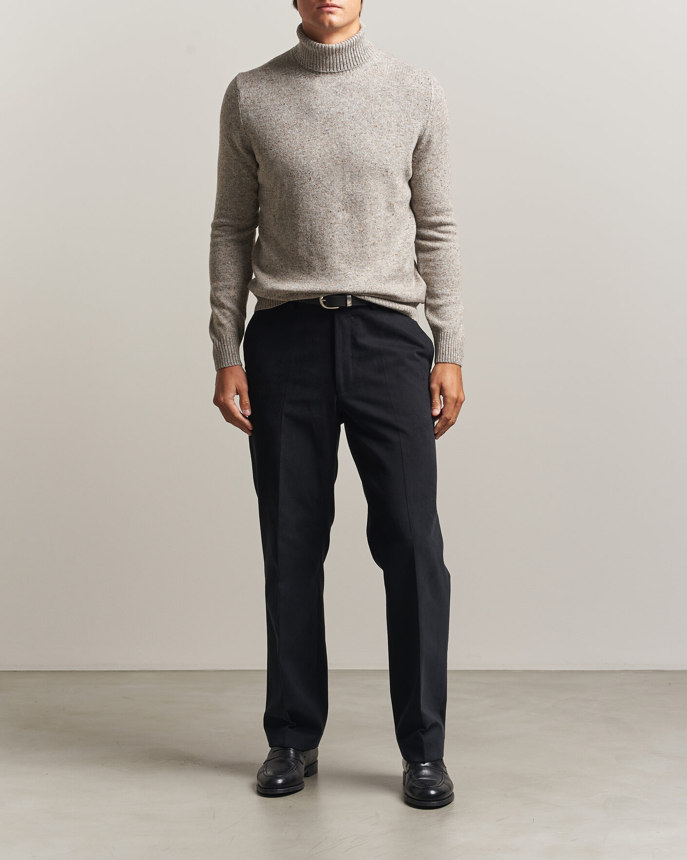 Herre | Gensere | Gran Sasso | Wool/Cashmere Donegal Rollneck Beige