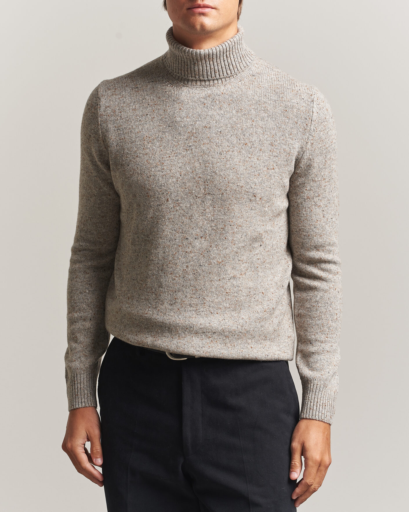 Herre | Gensere | Gran Sasso | Wool/Cashmere Donegal Rollneck Beige