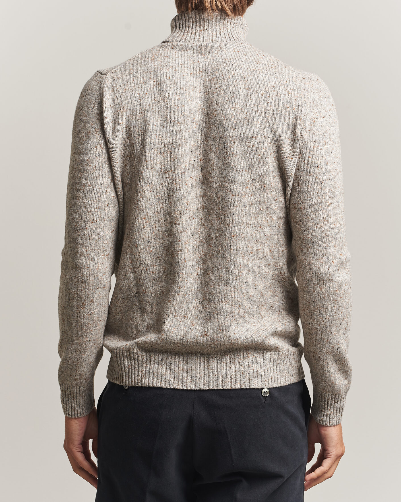 Herre | Gensere | Gran Sasso | Wool/Cashmere Donegal Rollneck Beige